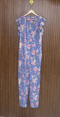 Purple Floral Print Jumpsuit