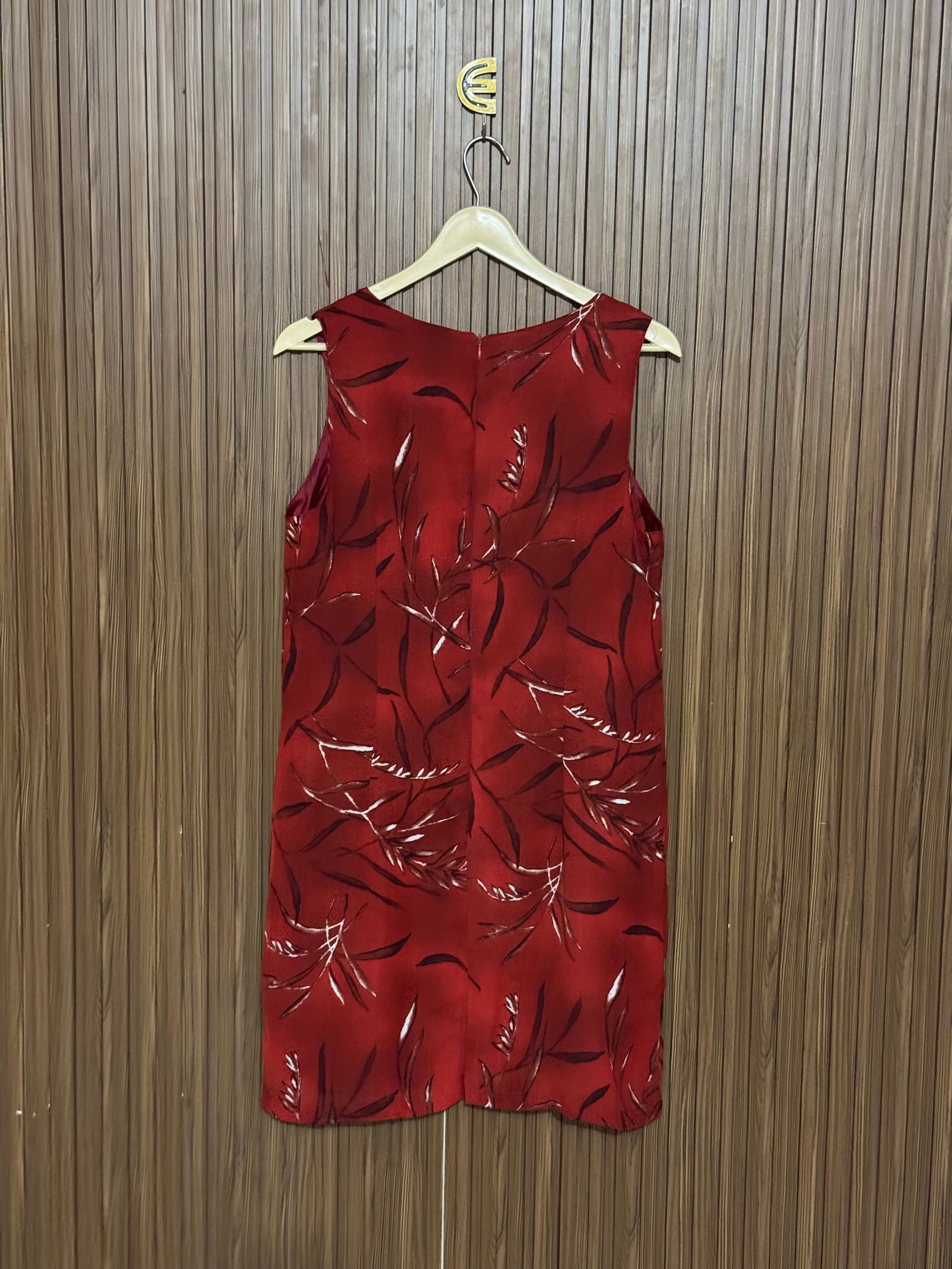 Rust Red Leaf Tunic Long Top