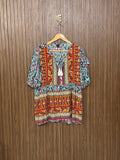 Chest 19 Length 25 Fabric Linen Simple Casual Top