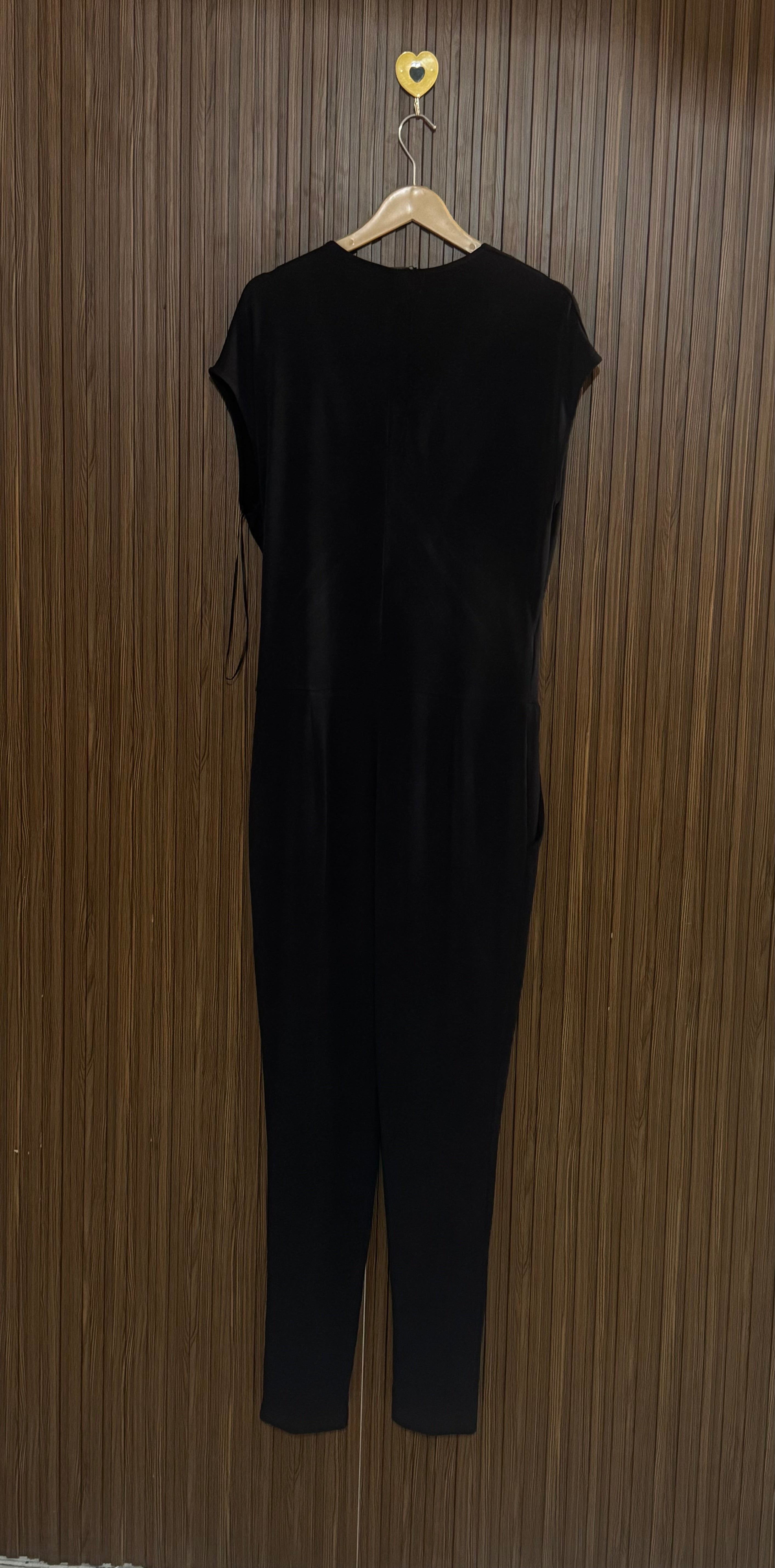 Black Casual Wrap Jumpsuit