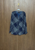 Chest 20 Length 28 Fabric Shifon Navy Geometric Top