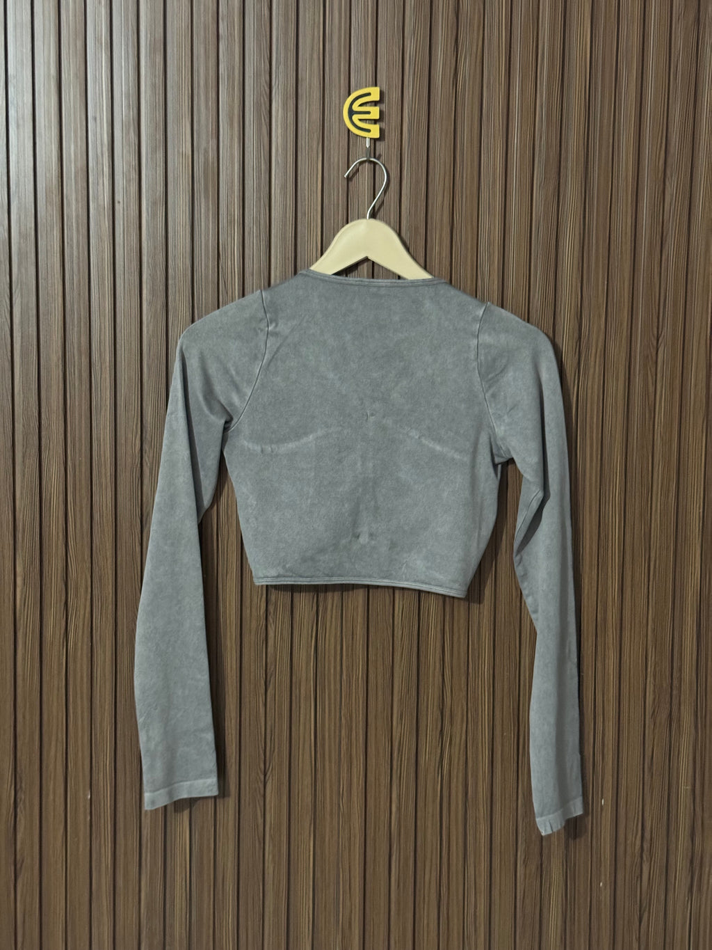Mineral Gray Multi-Cutout Criss-Cross Crop Top