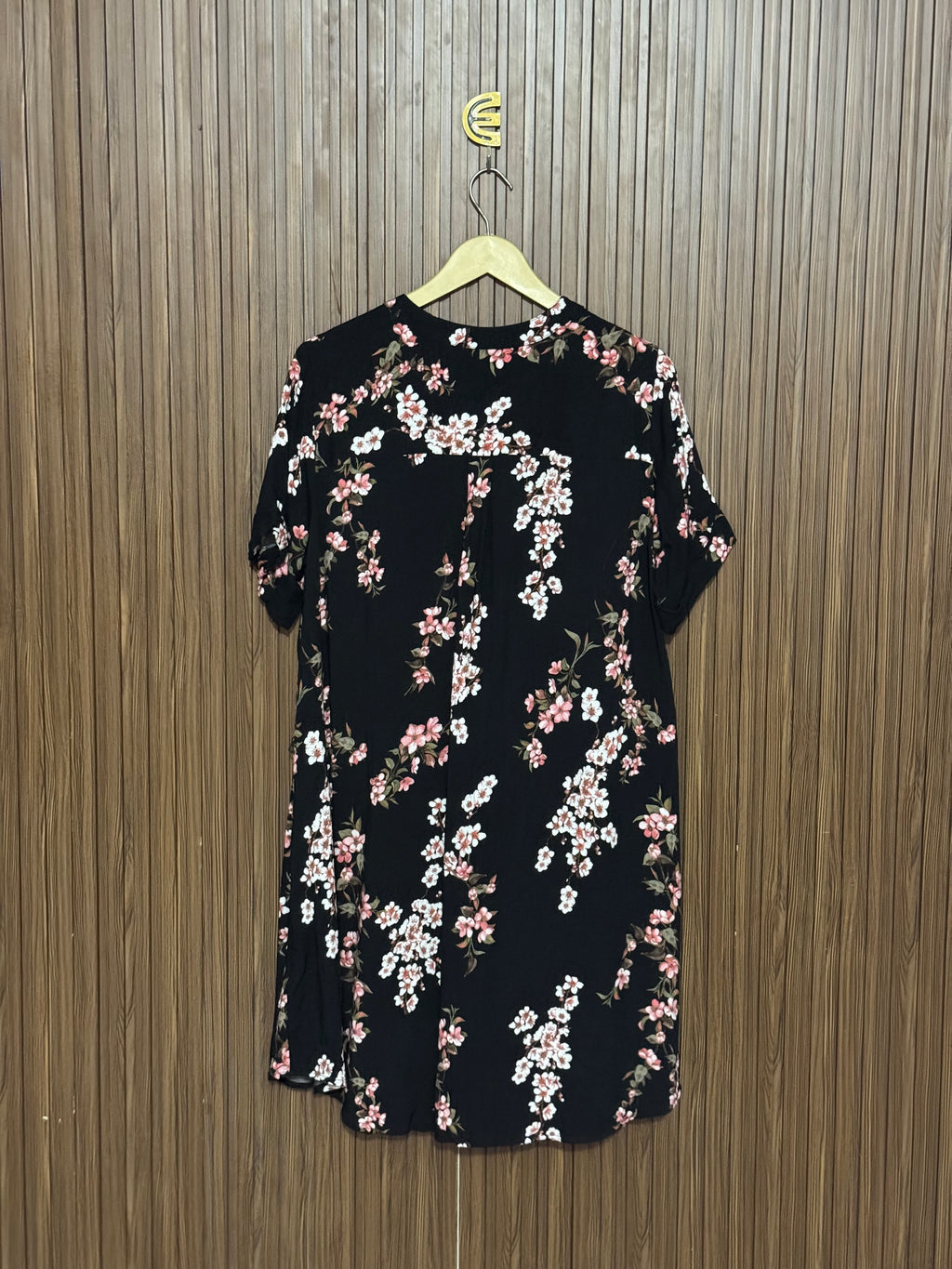 Black Cherry Print Long Top