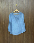 Chest 19 Length 24 Fabric Cotton Round Neck Top