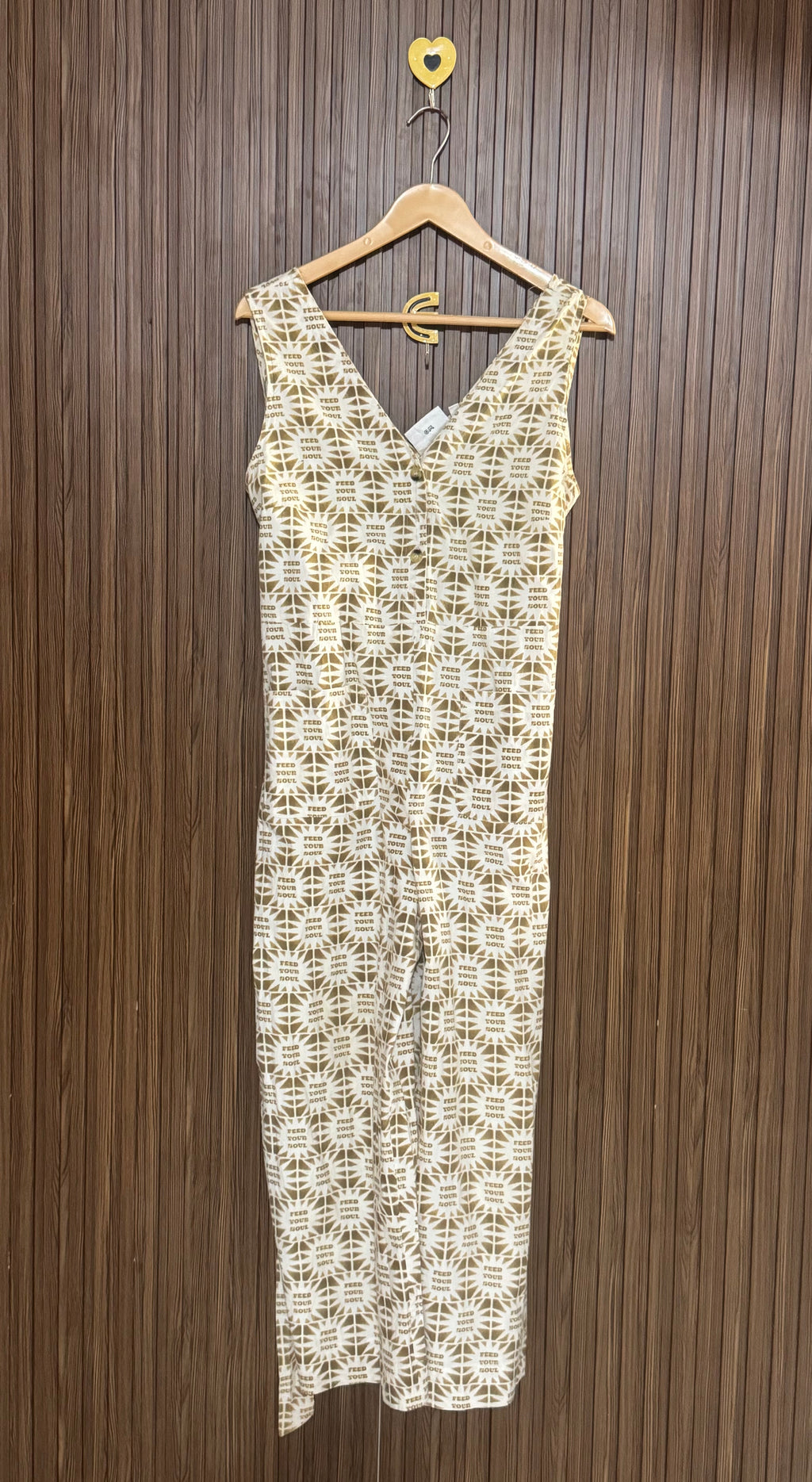Front  Button Sleeveless Jumpsuit
