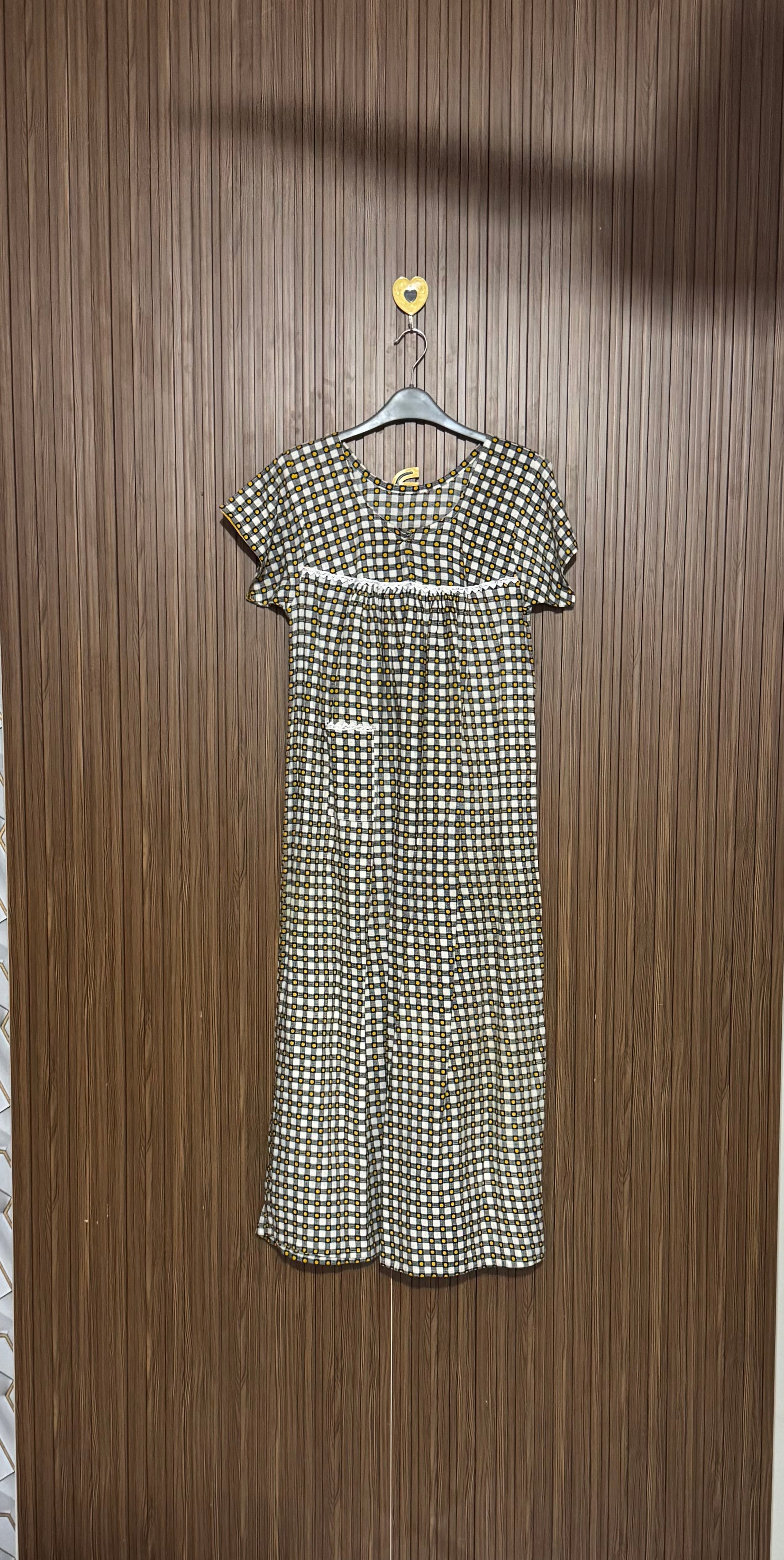 Olive Check Long Top
