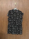 Chest 21 Length 29 Fabric Silk White Dotted