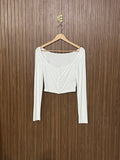 Chest 14 Length 15 White Button-Up Top