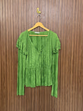 Chest 22 Length 25 Fabric Silk Ruched Crop Top