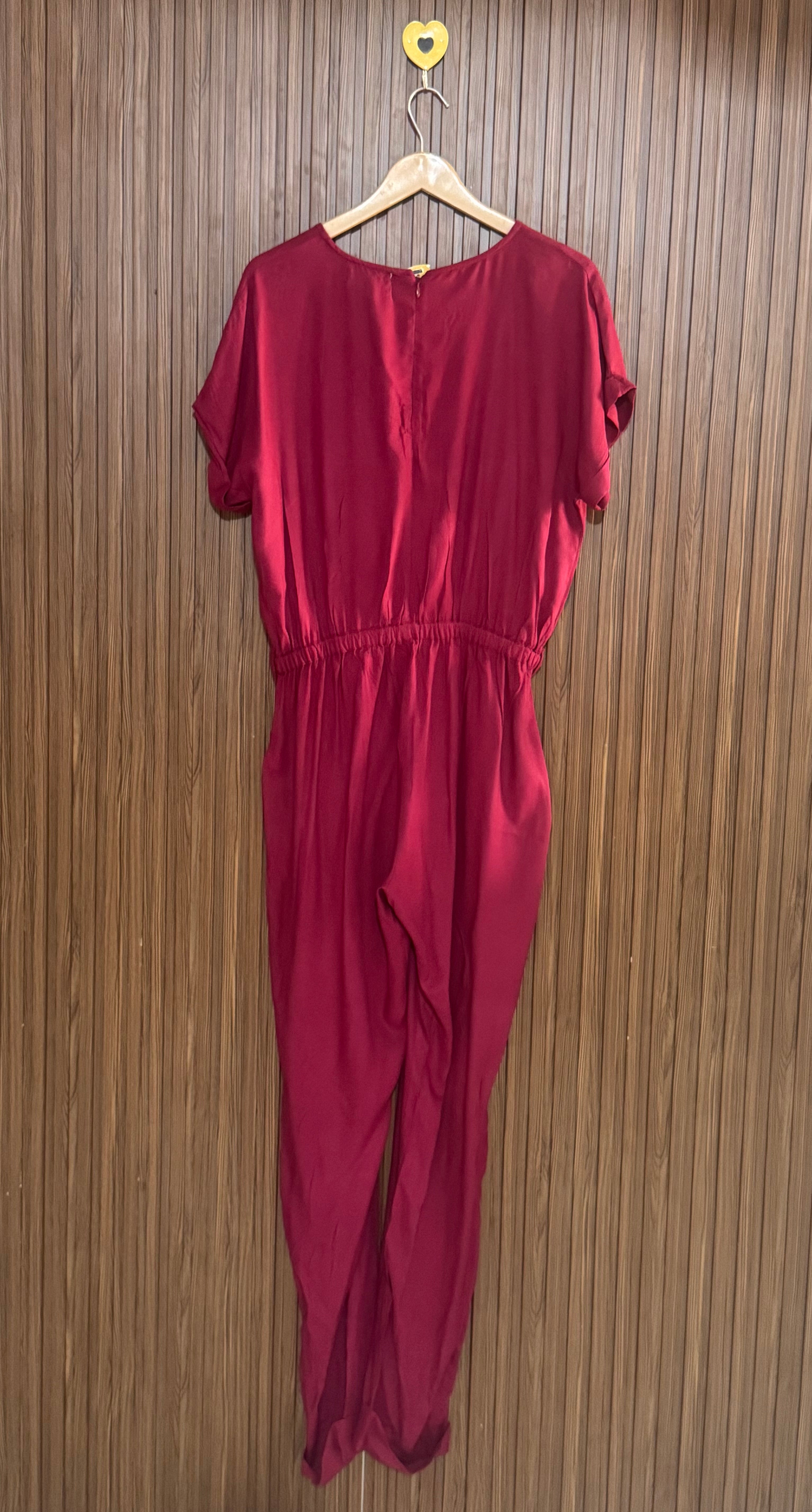Red Wrap Casual Jumpsuit