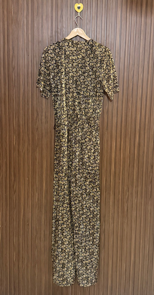 Black Floral Casual Jumpsuit