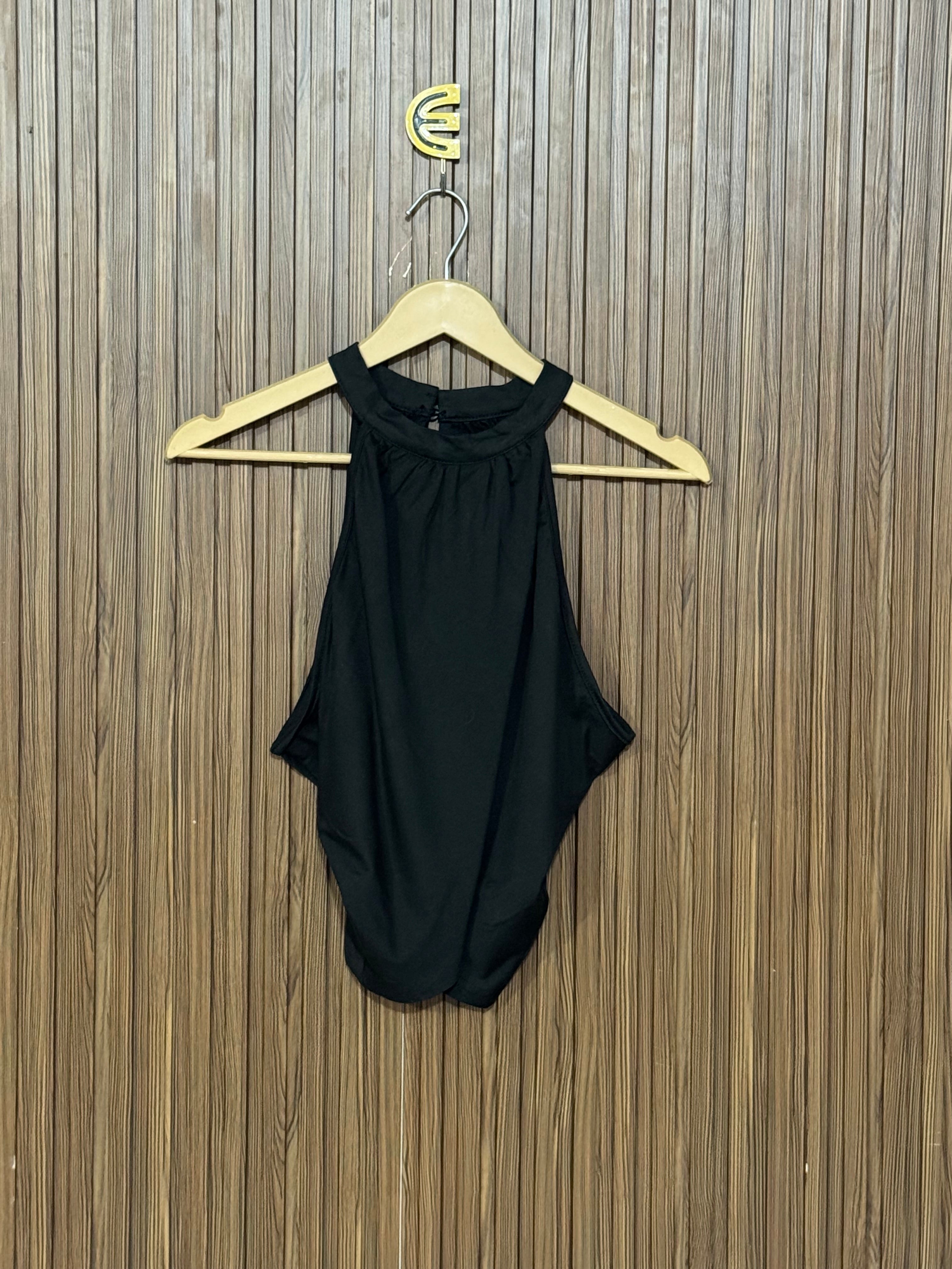 Chest 17 Length 19 Black Halter Top