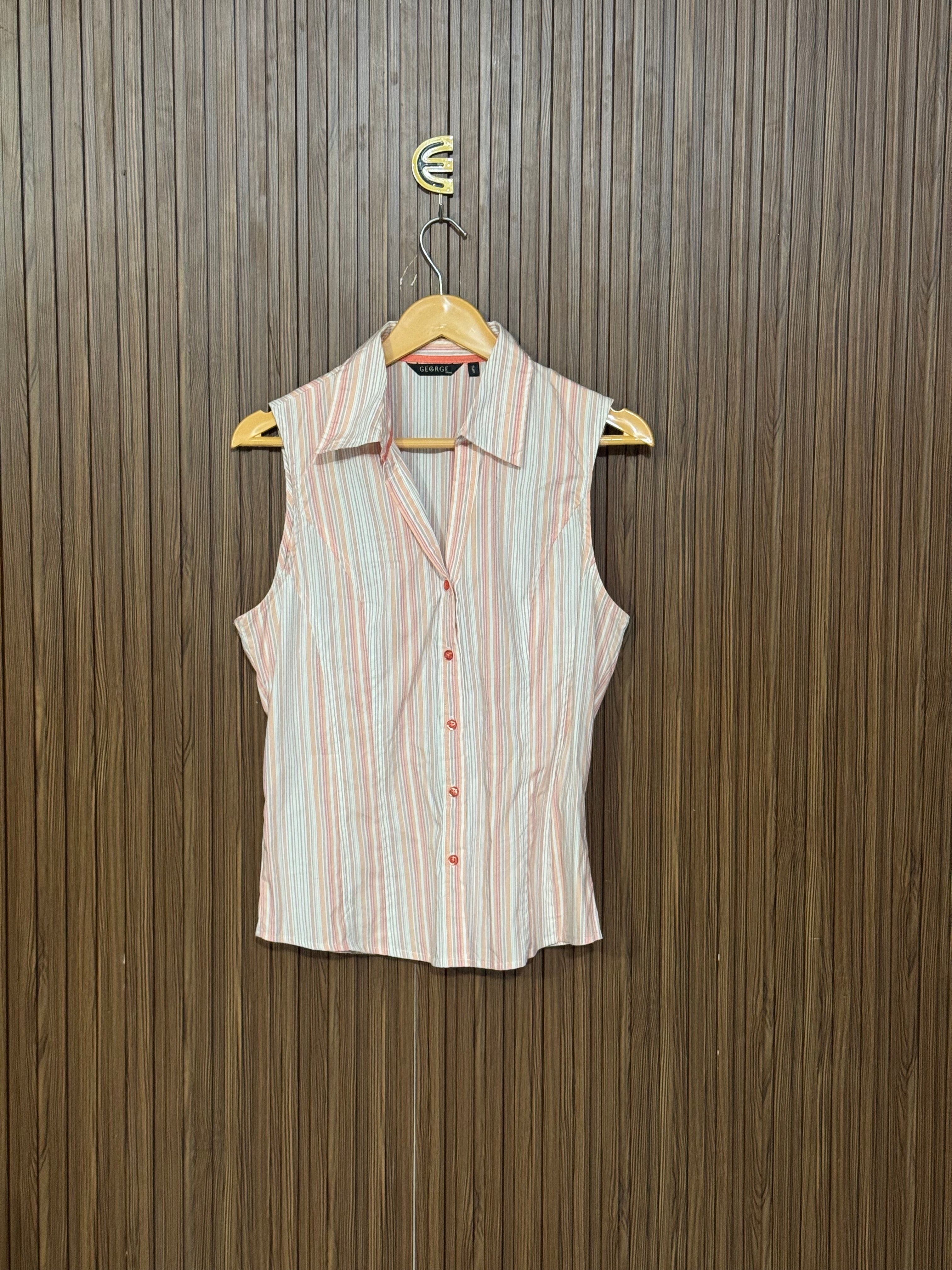 Chest 16 Length 23 Fabric Silk Cotton Button Detail Top