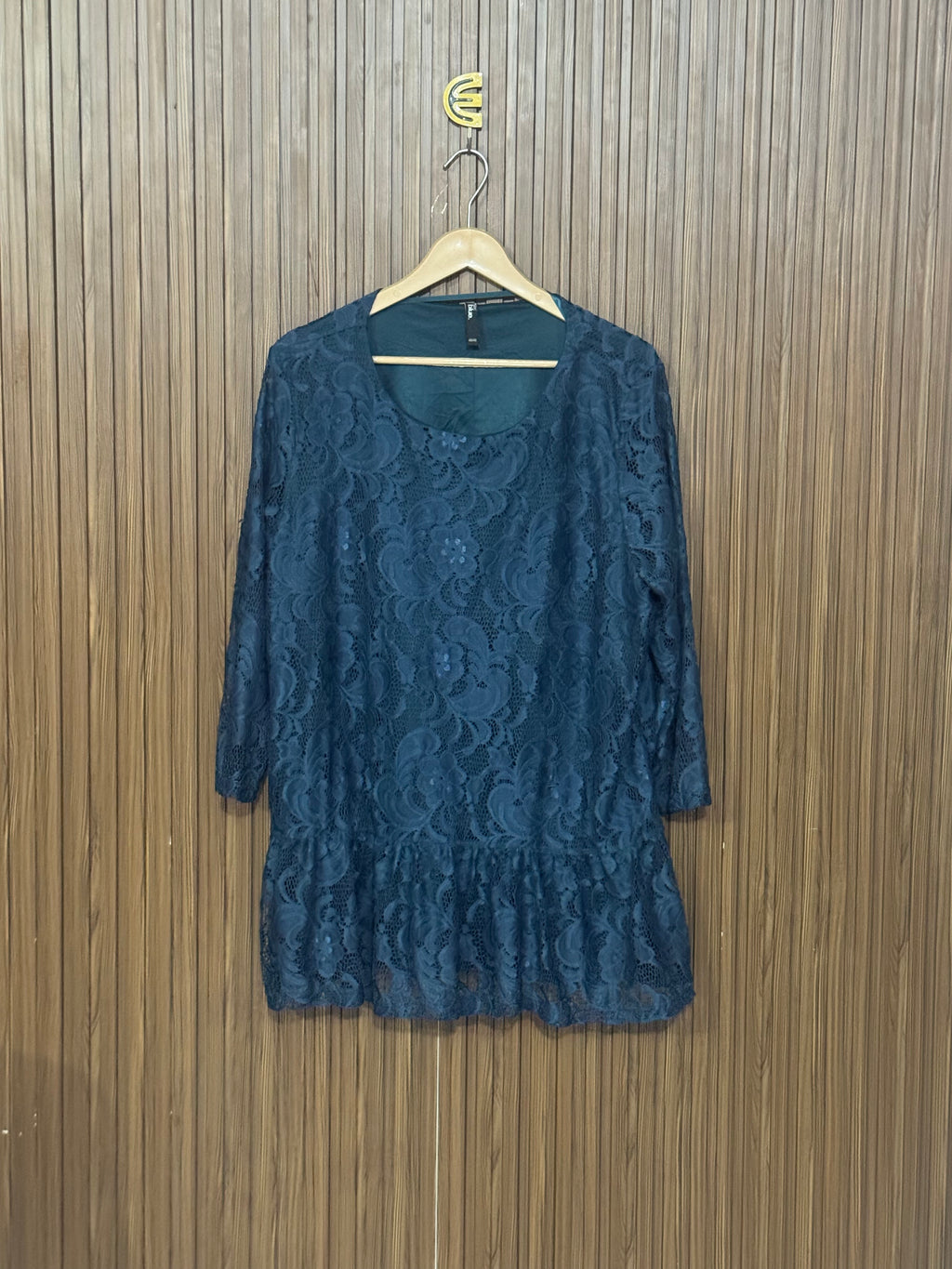 Chest 23 Length 29 Fabric Net Lace Print  Top