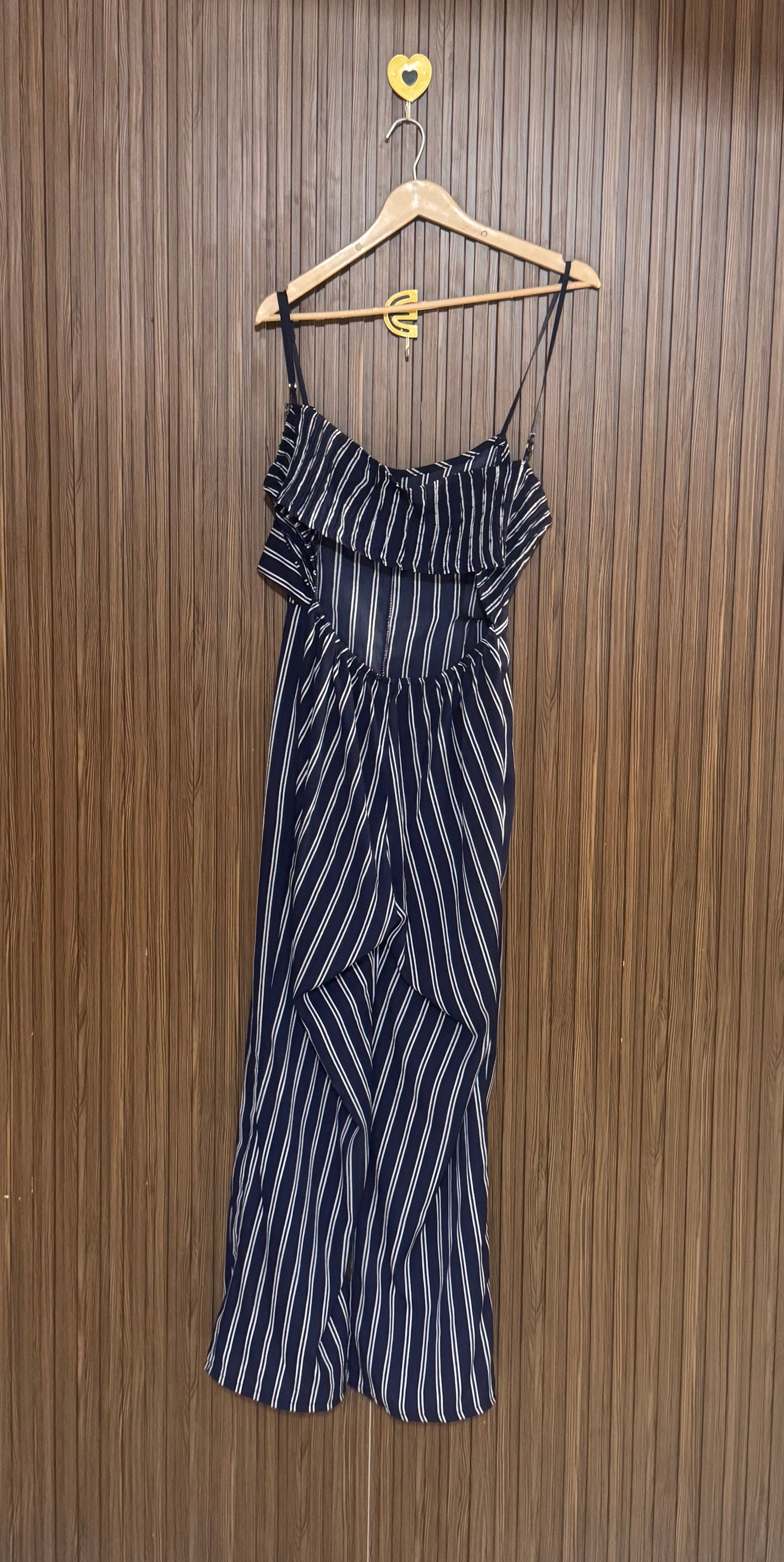 Striped Strappy Wide-Leg Jumpsuit