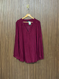 Chest 23 Length 29 Fabric Silk Printed V Neck Top