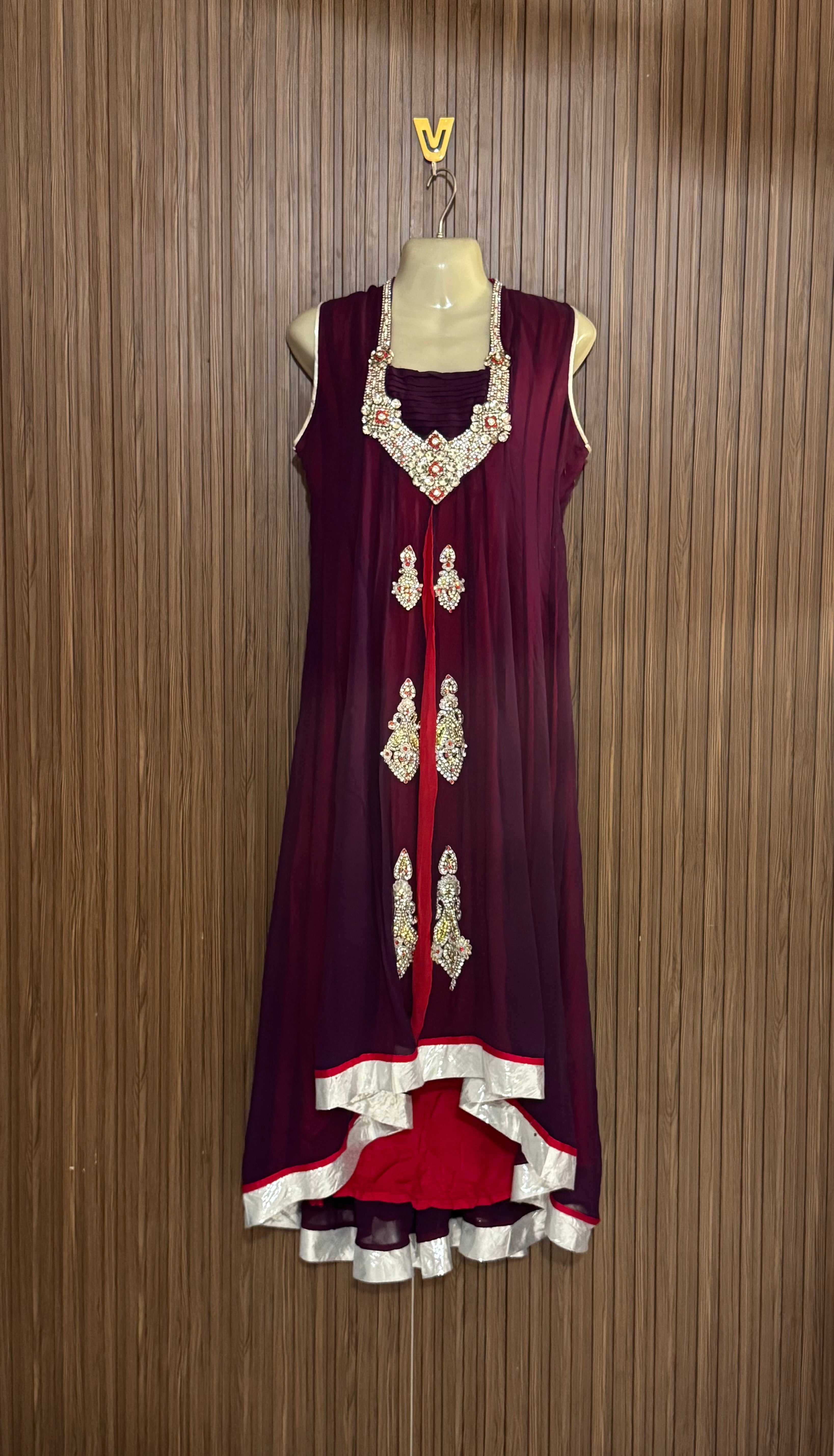 Chest 17 Length 45 Fabric Net Shifon Embroidered Dress
