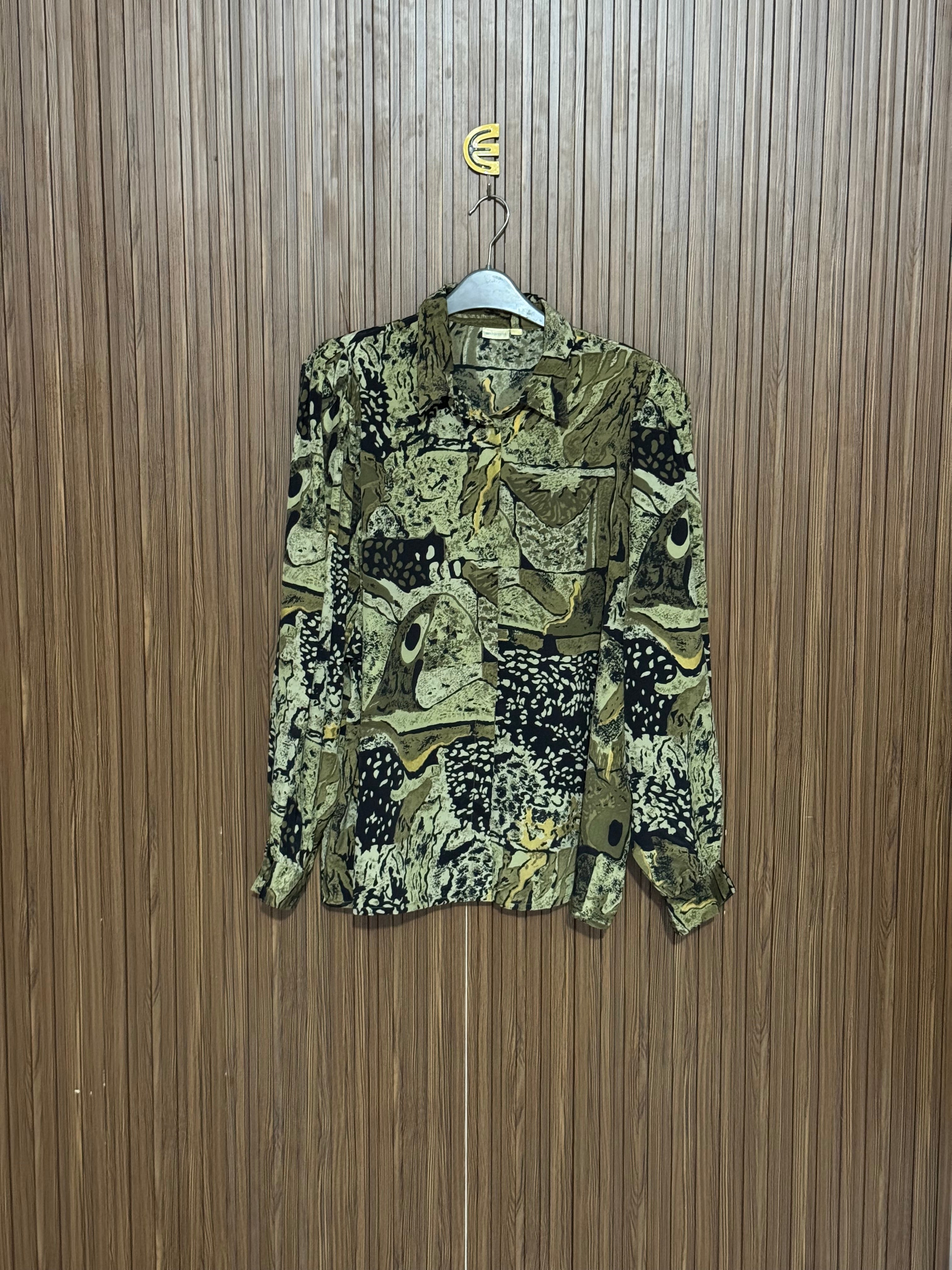 Chest 25 Length 27 Fabric Silk Green Printed Top