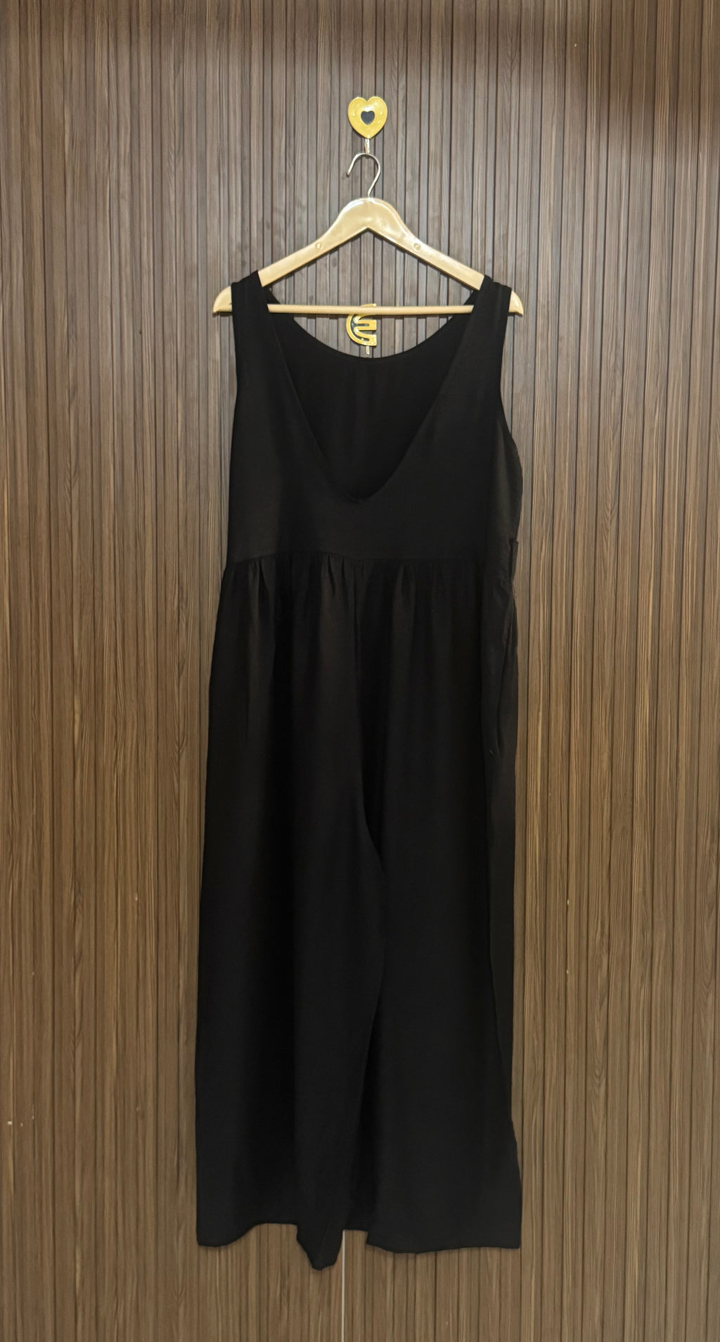 Black Sleeveless Wide-Leg Jumpsuit