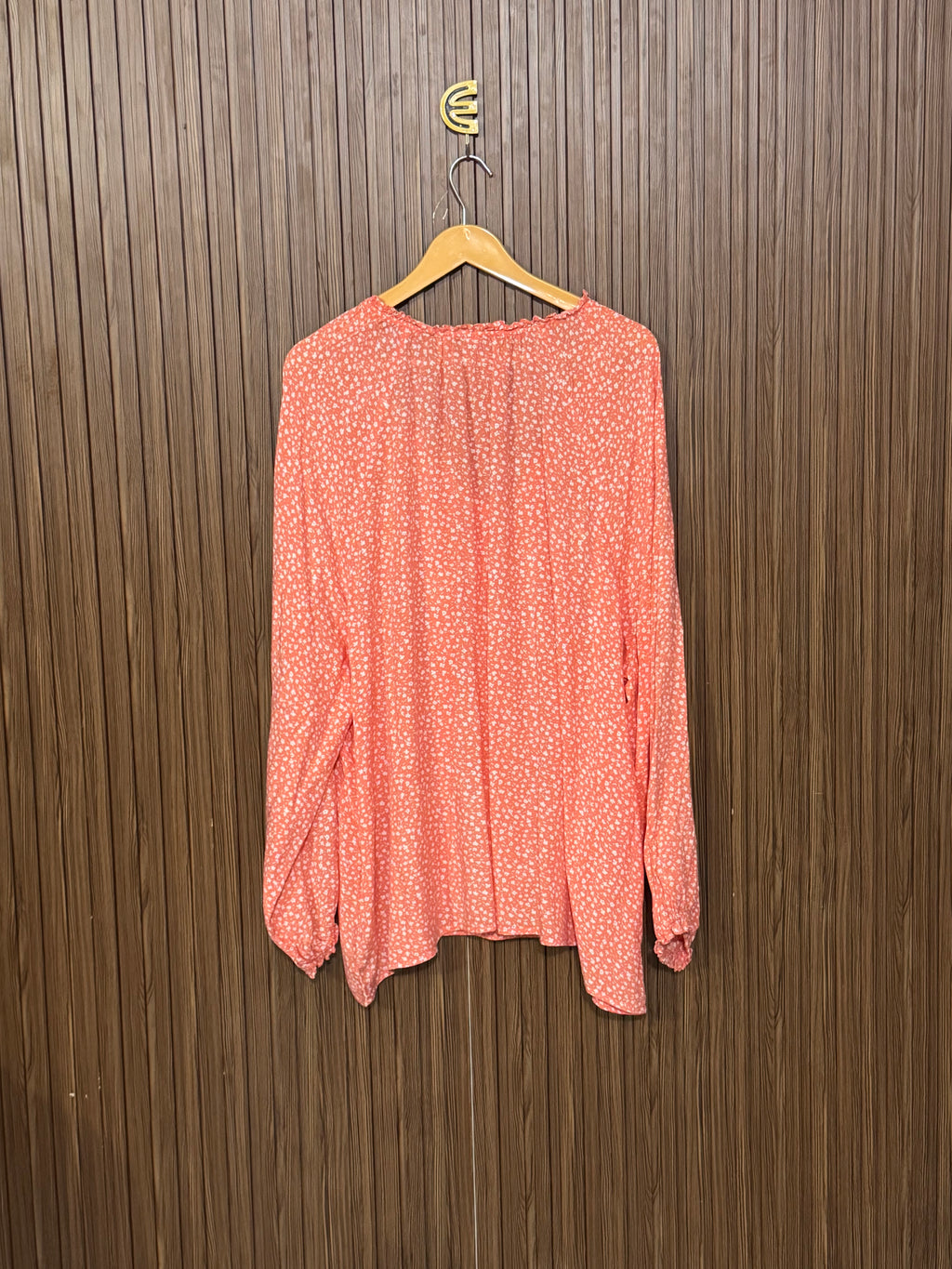 Chest 27 Baggy Length 30 Fabric Linen Orange Dotted