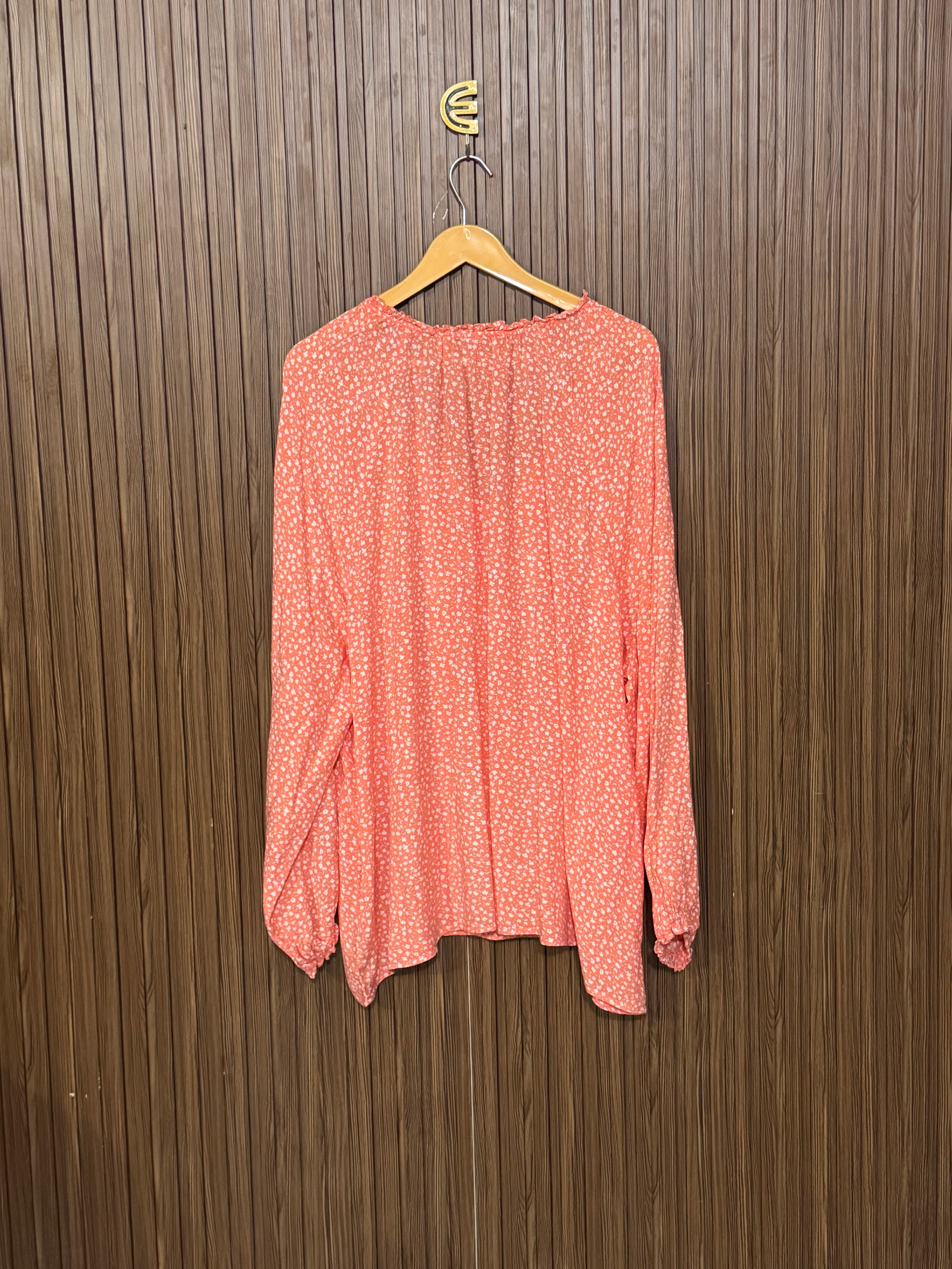 Chest 27 Baggy Length 30 Fabric Linen Orange Dotted