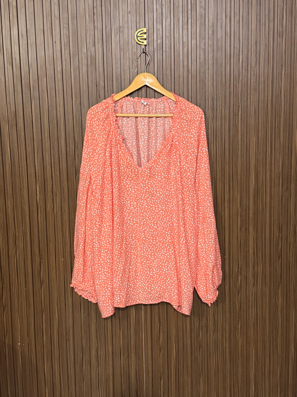 Chest 27 Baggy Length 30 Fabric Linen Orange Dotted