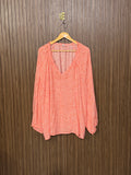 Chest 27 Baggy Length 30 Fabric Linen Orange Dotted