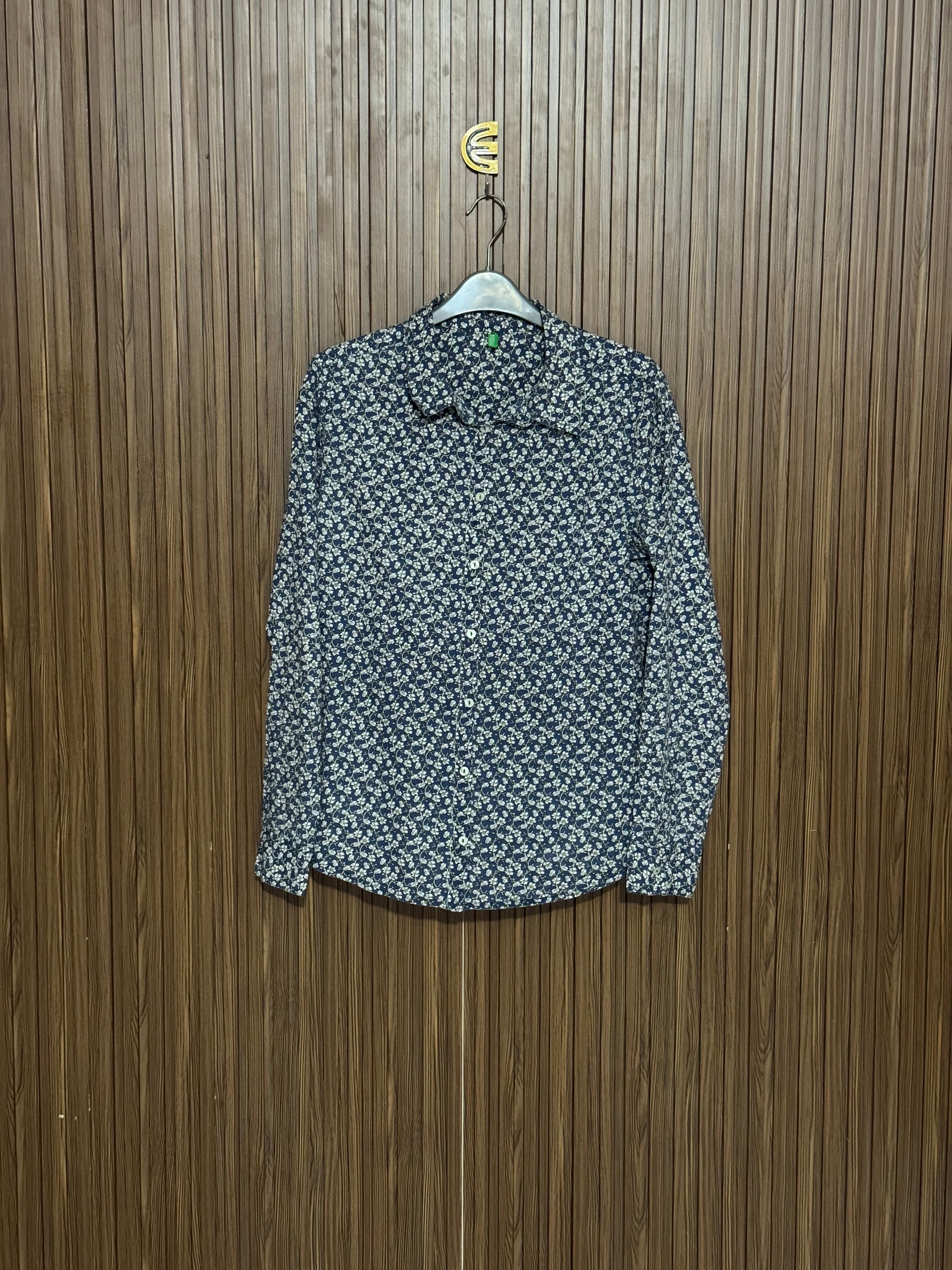 Chest 19 Length 24 Fabric Silk Blue Printed Top