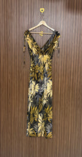 Yellow and Black V-Neck Jumpsuit
