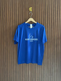 Royal Blue Round Neck Printed T-Shirt