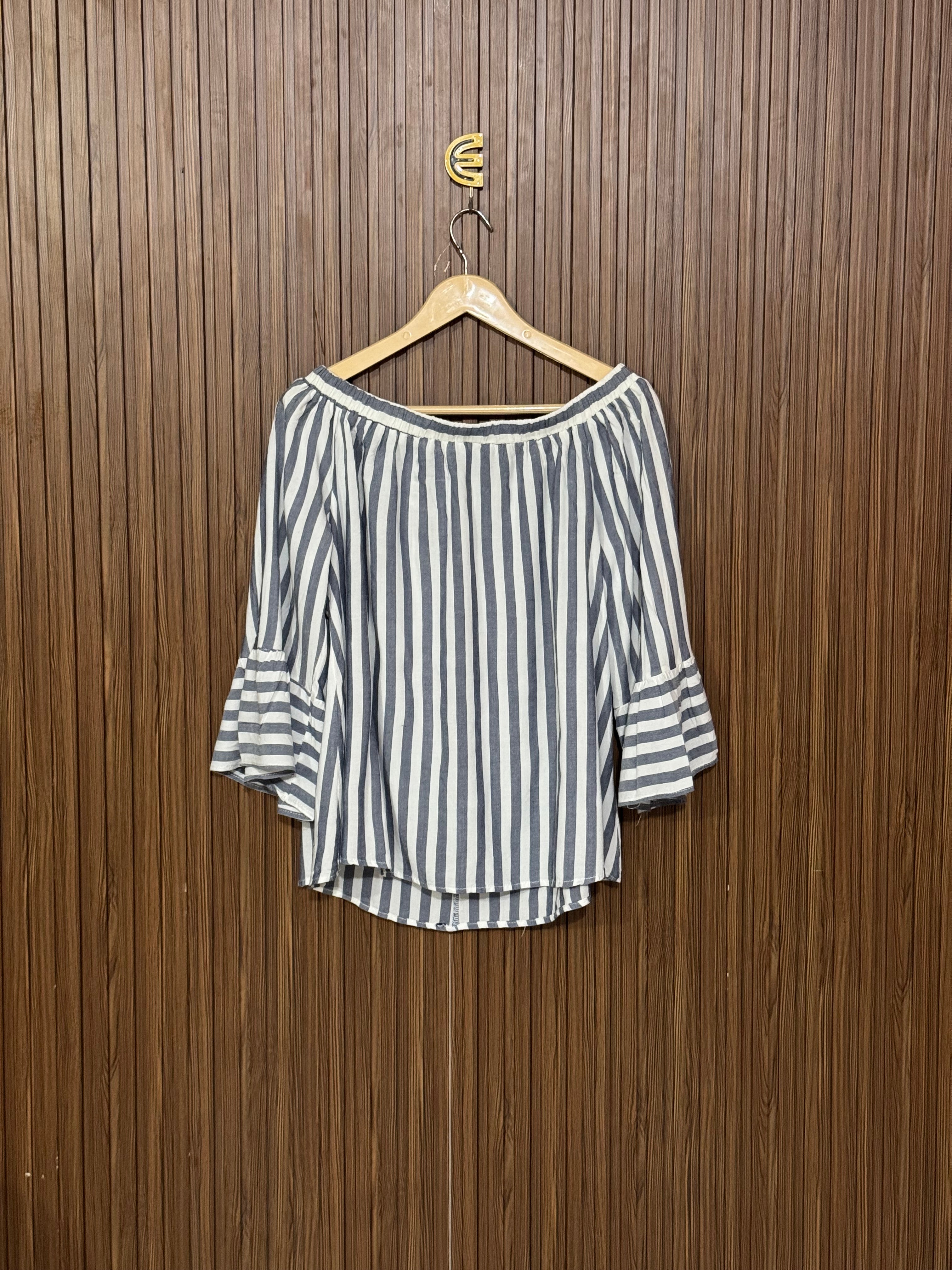 Chest 20 Length 23 Fabric Cotton Striped Off Shoulder