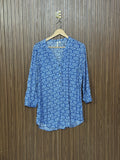 Chest 21 Length 28 Fabric Silk Floral V Neck