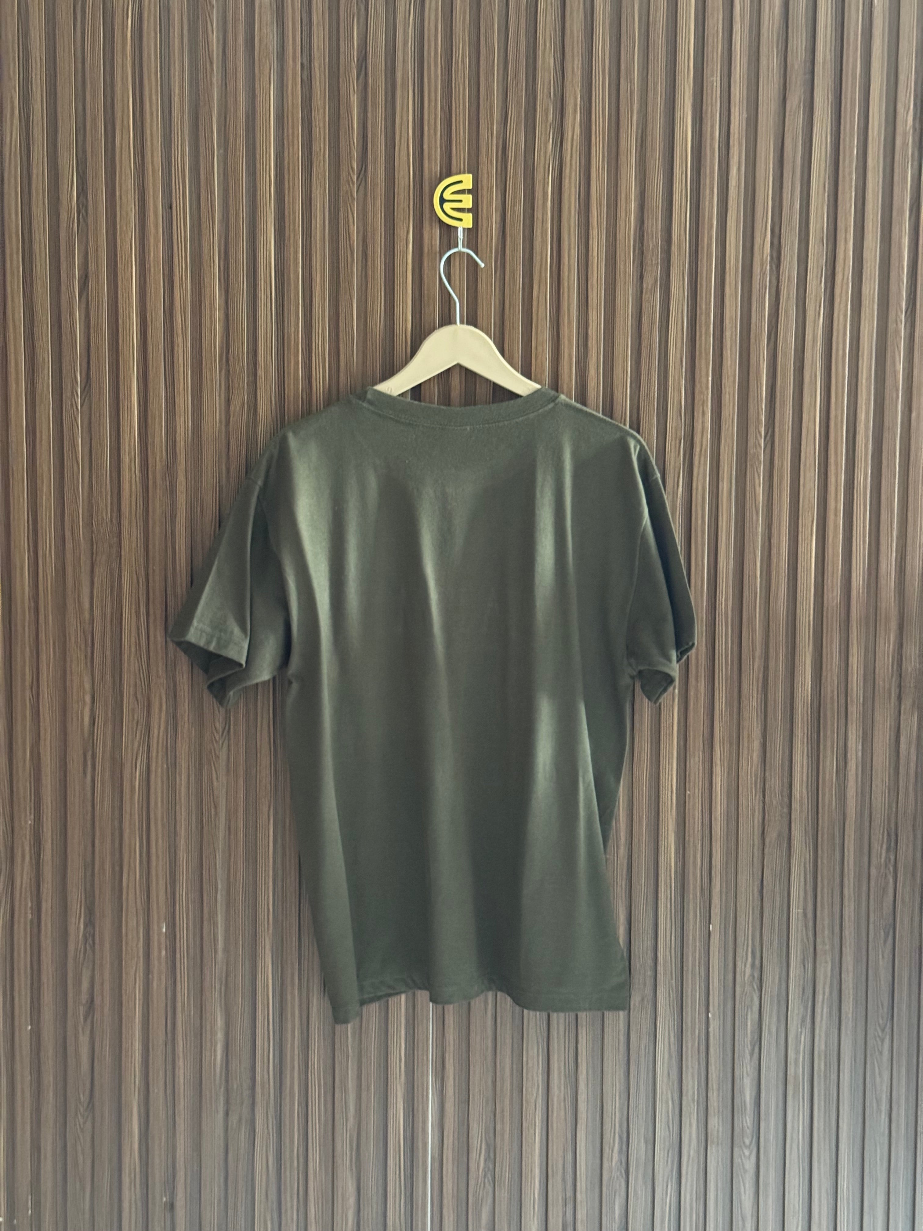 Sage Green Round Neck Printed T-Shirt