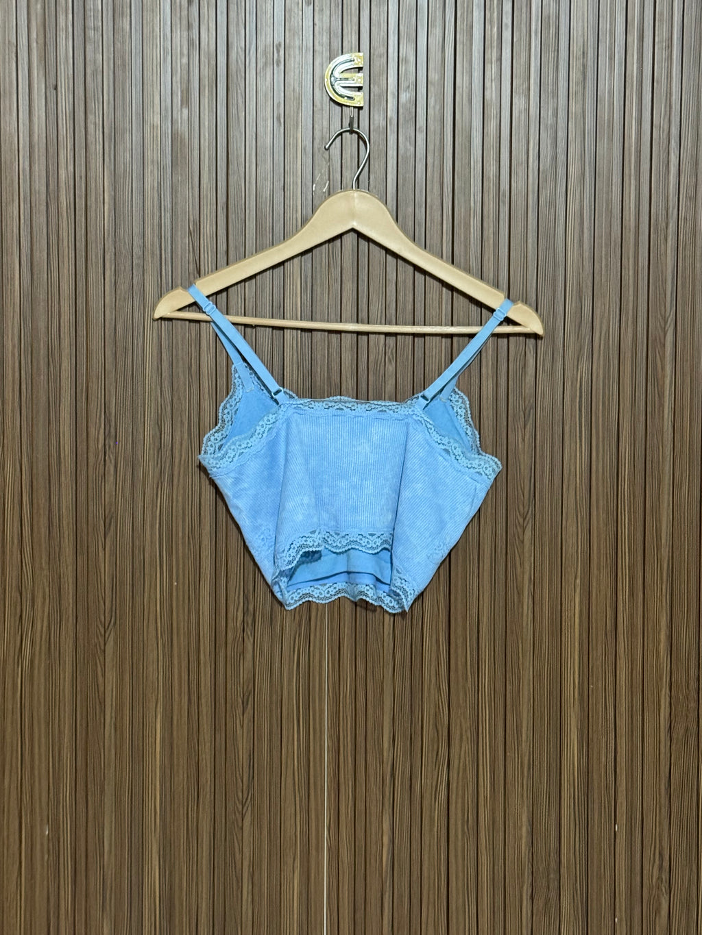 Chest 13 Length 14 Light Blue Lace Trim Camisole