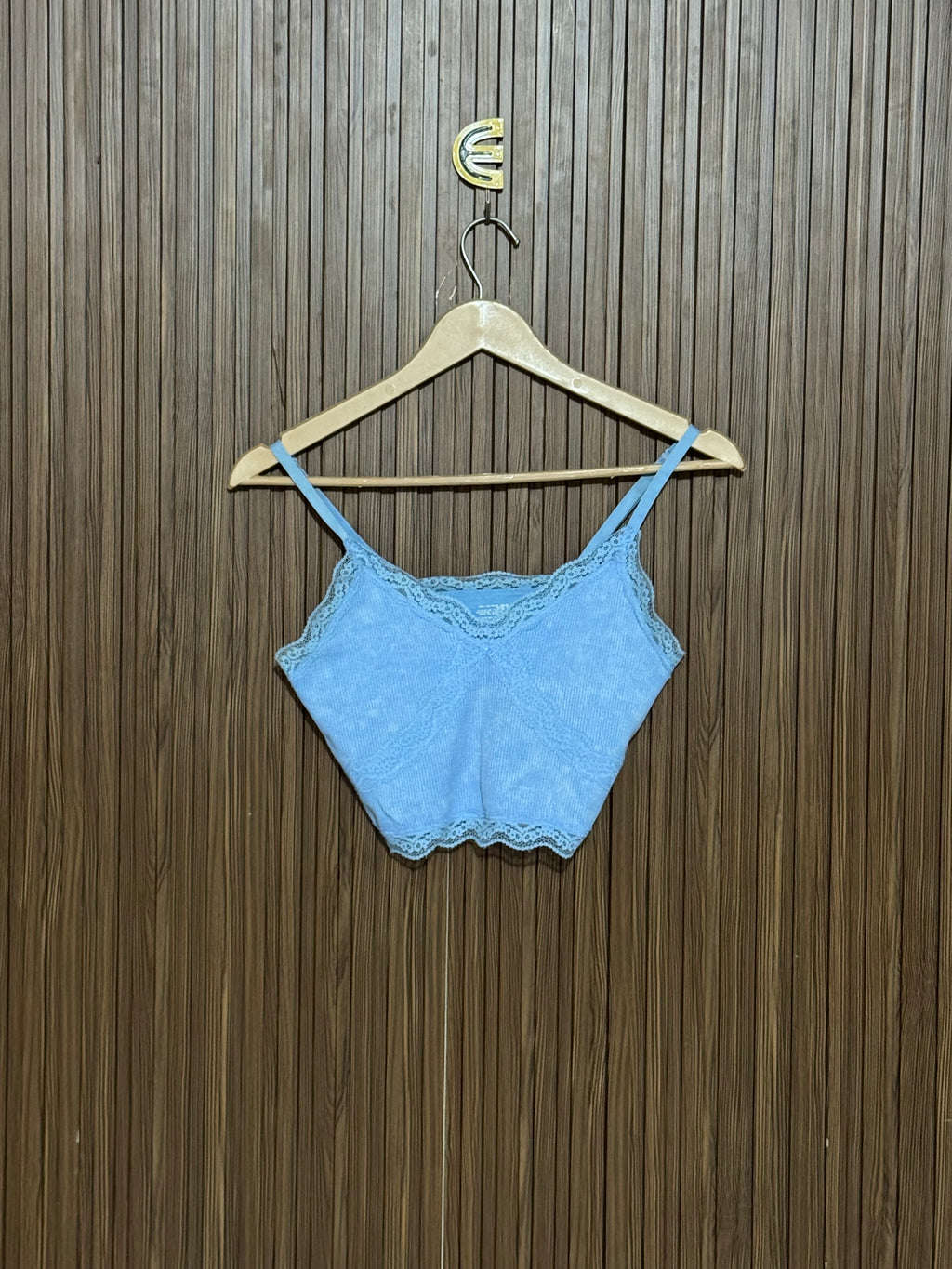 Chest 13 Length 14 Light Blue Lace Trim Camisole
