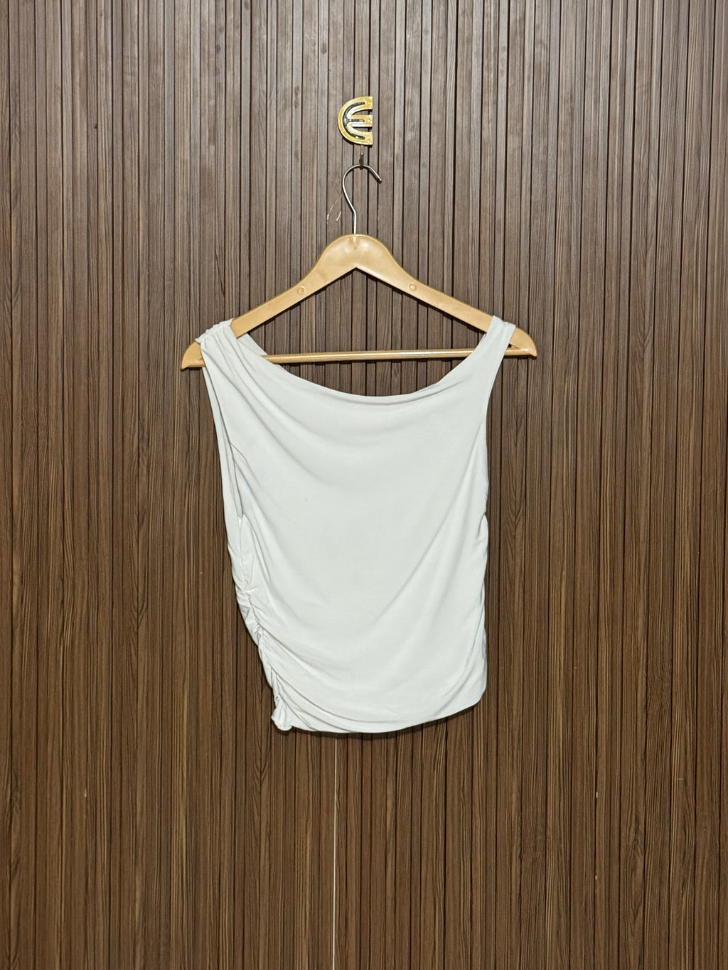 Chest 14 Length 17 Cowl Neck Ruched Top