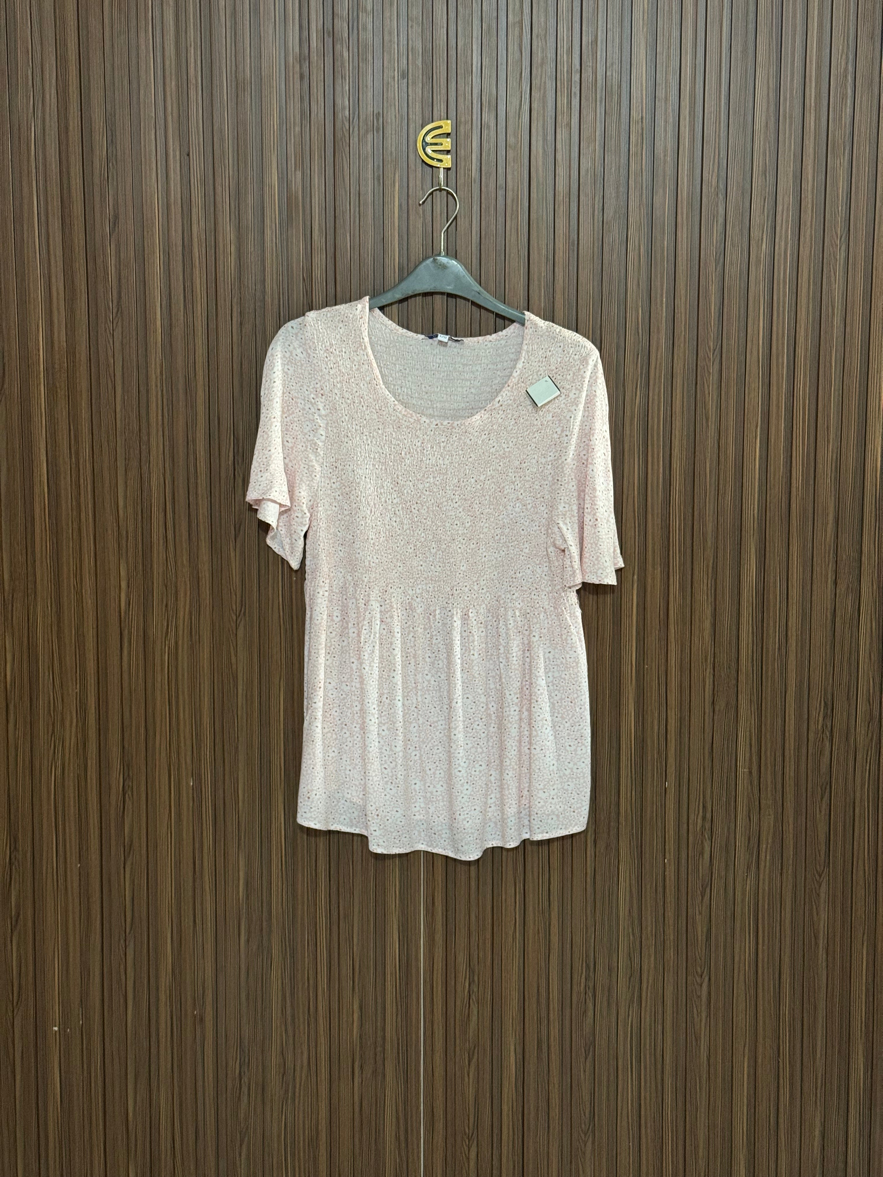 Chest 15 length 26 Fabric Nylon Smocked Pink