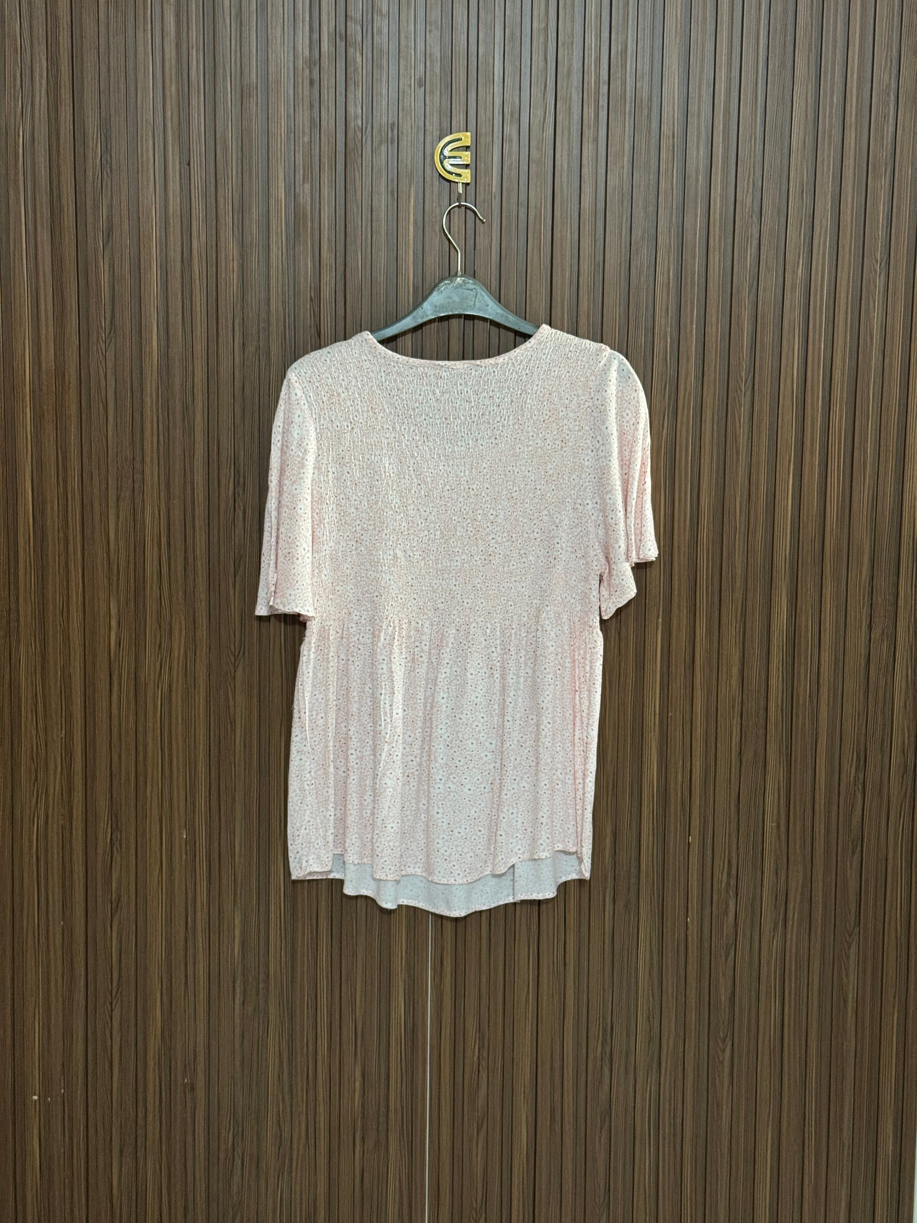 Chest 15 length 26 Fabric Nylon Smocked Pink