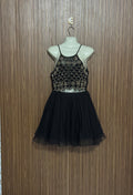 Chest 15 Length 33 Fabric Shifon Net Black Dress