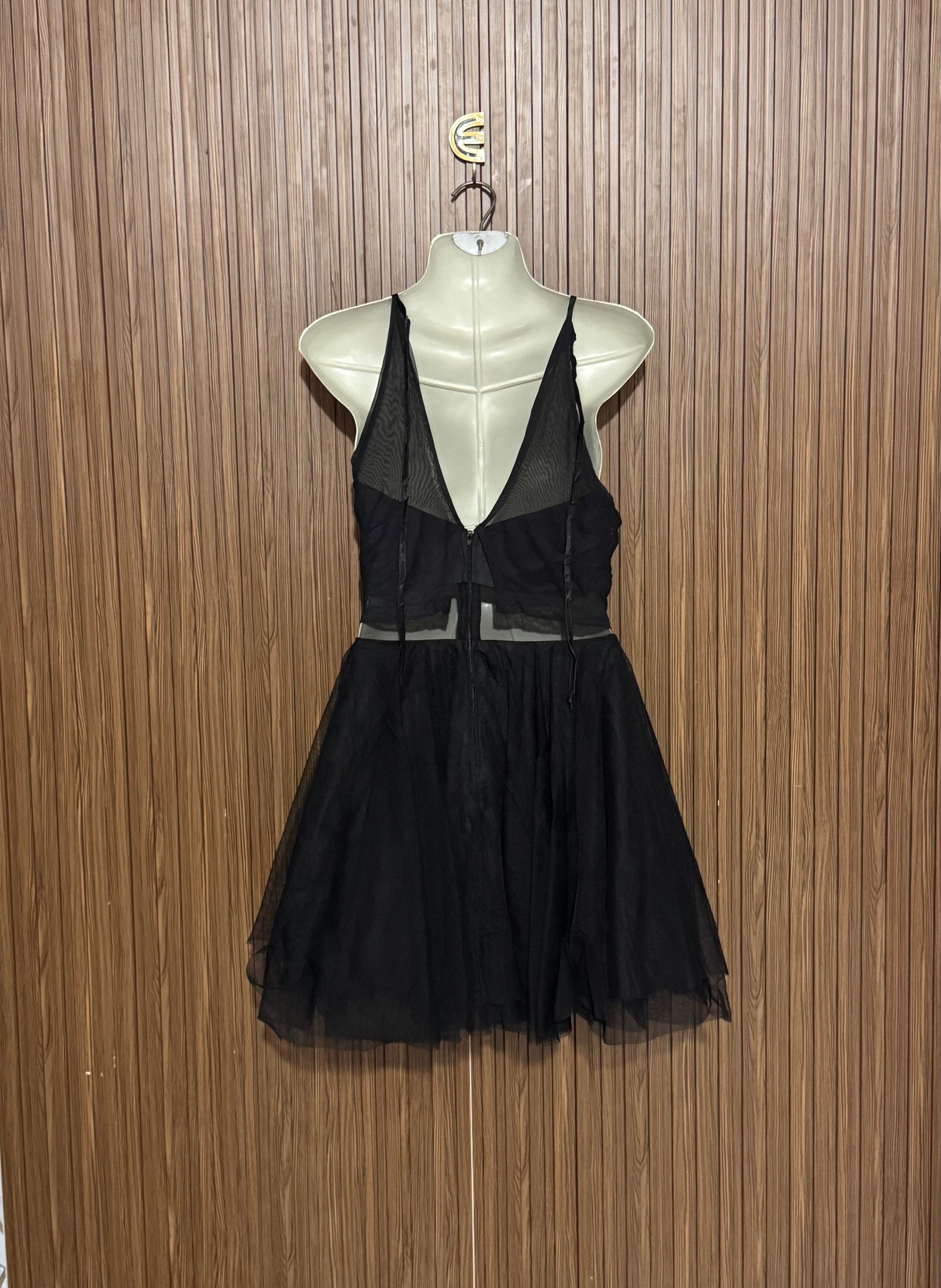 Chest 15 Length 33 Fabric Shifon Net Black Dress