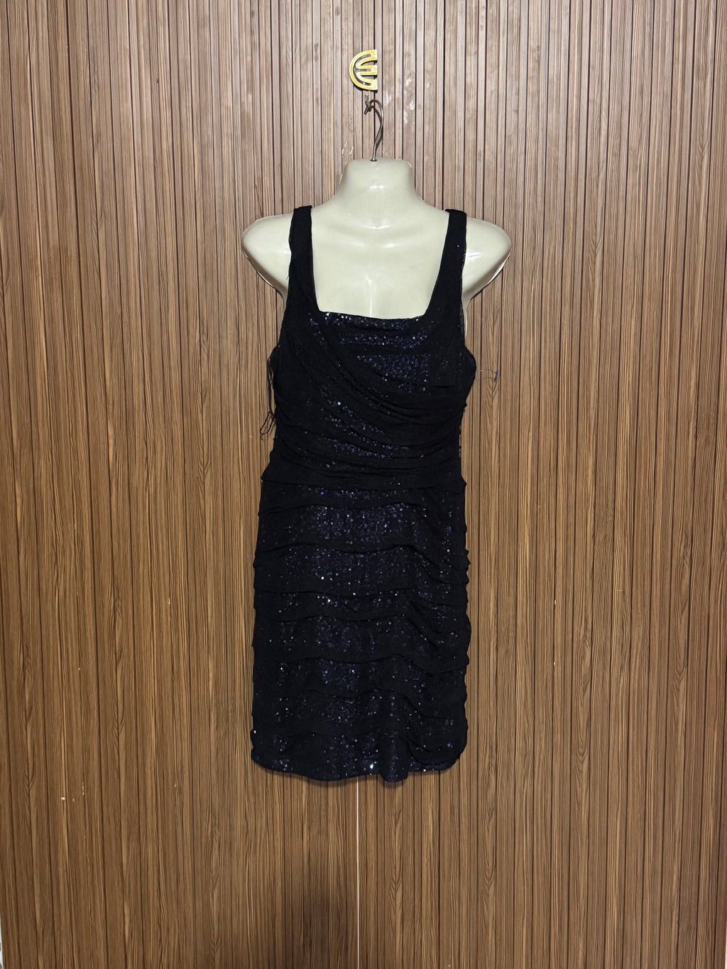 Chest 13 Length 32 Black Strap Dress
