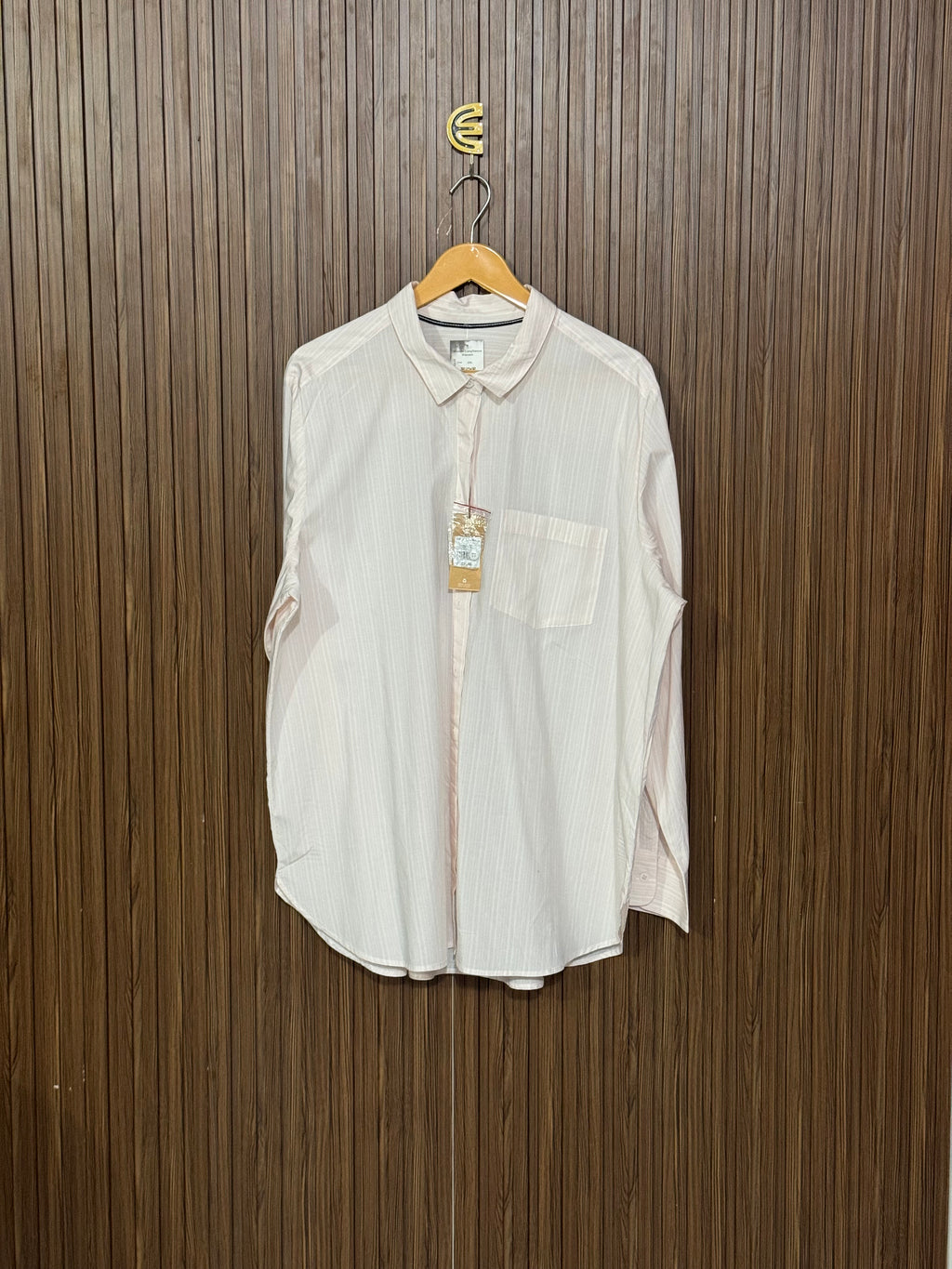 Chest 25 Length 28 Fabric Silk Striped Shirt