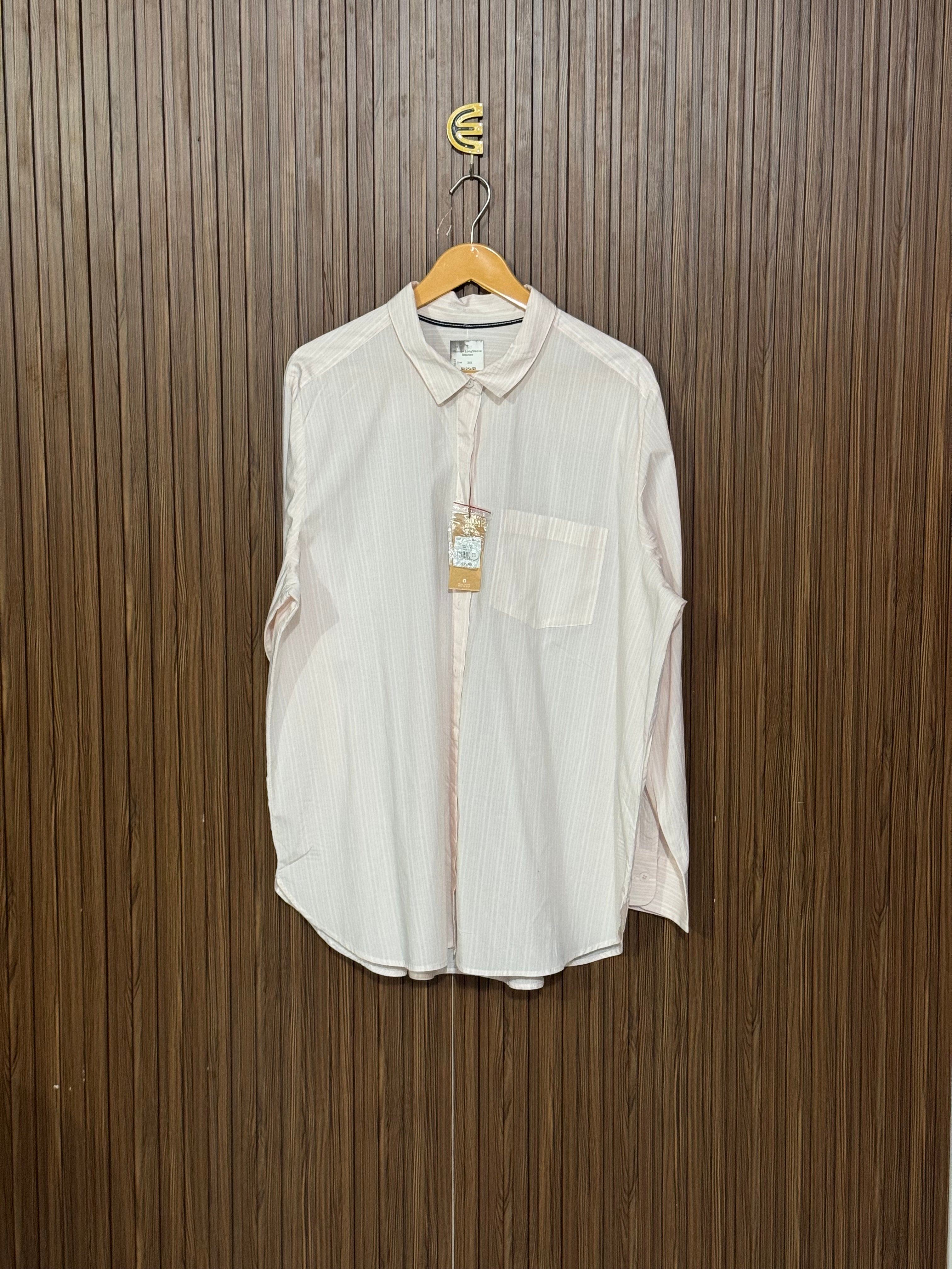 Chest 25 Length 28 Fabric Silk Striped Shirt