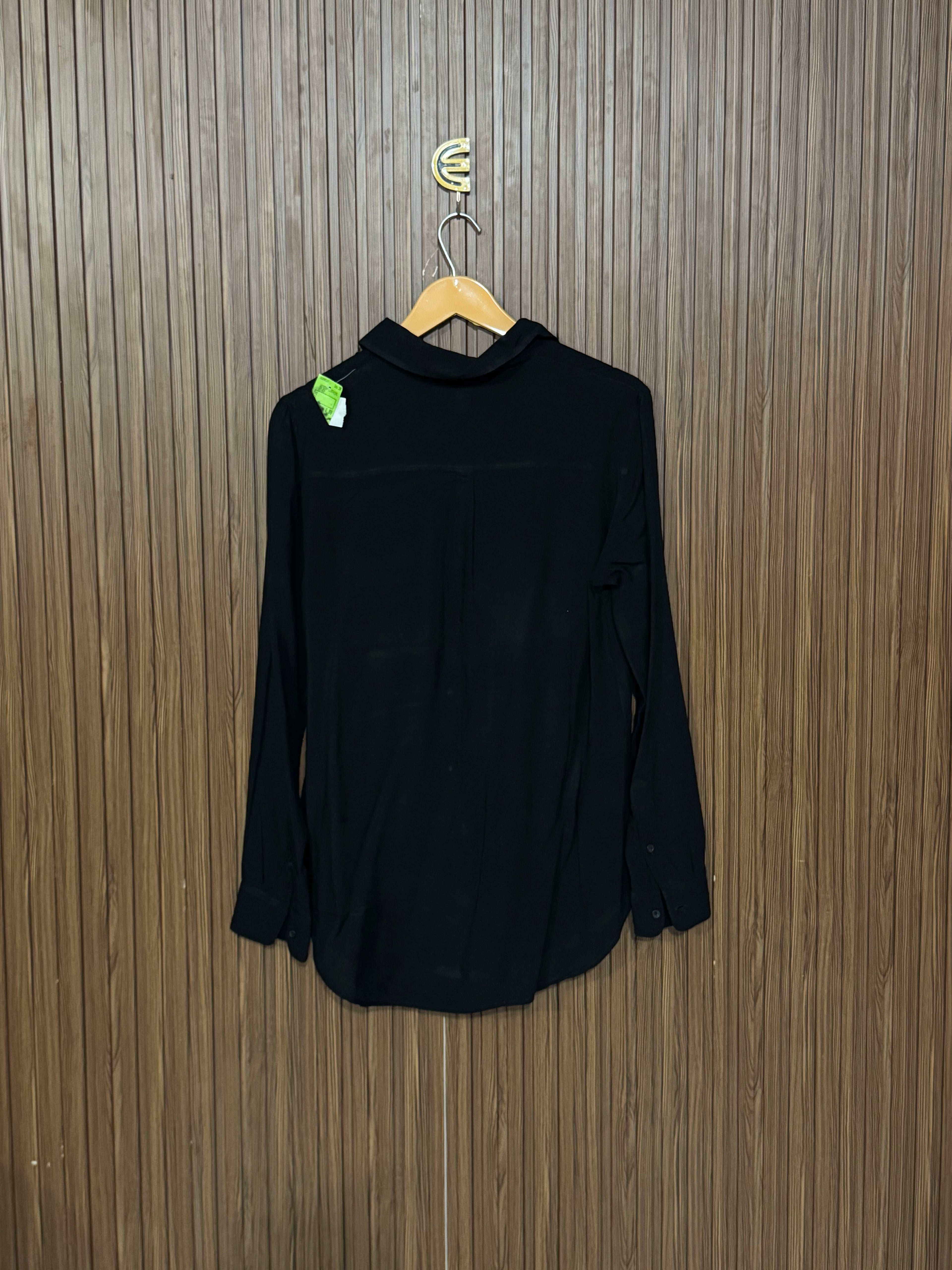 Chest 19 Length 26 Fabric Silk Black Slim Top