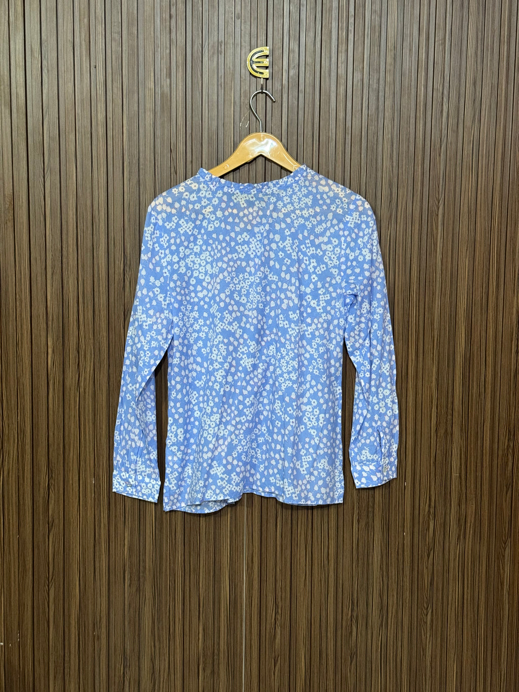 Chest 19 Length 24 Fabric Soft Floral Print Pleated Blouse
