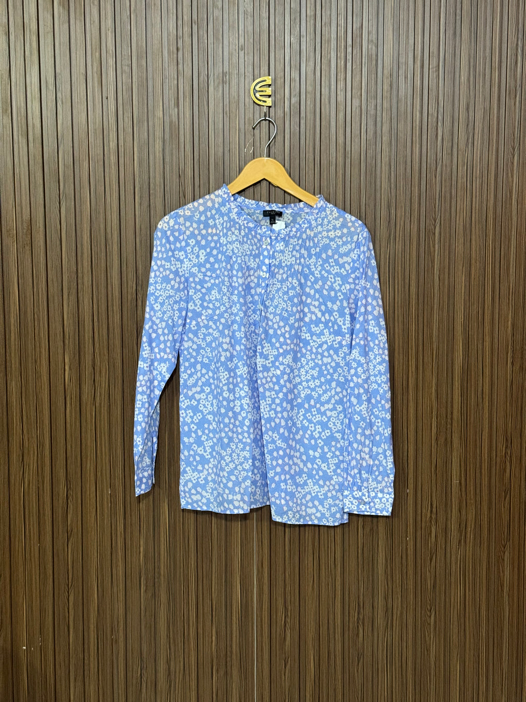 Chest 19 Length 24 Fabric Soft Floral Print Pleated Blouse