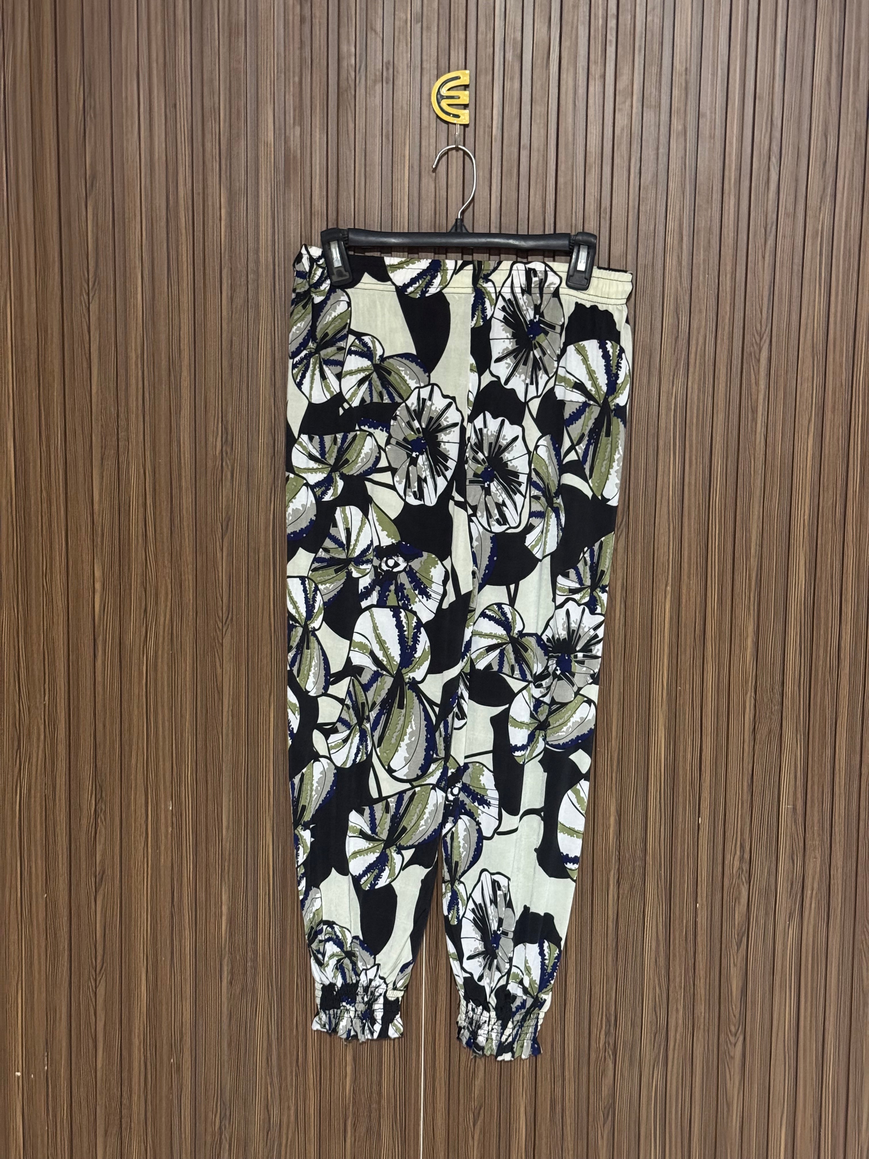 Ivory Floral Print Jogger Trousers