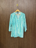 Chest 22 Length 28 Fabric Linen V-Neck Tunics