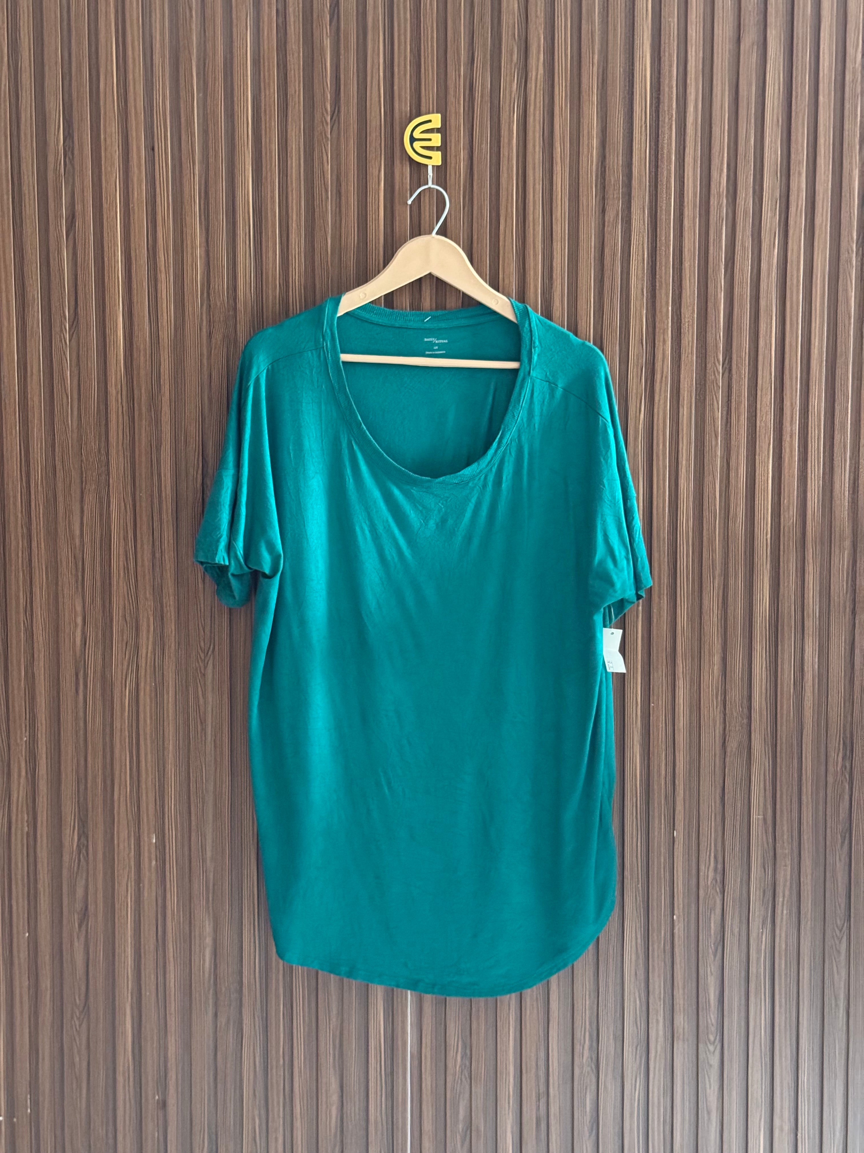 Casual Forest Green Relaxed T-Shirt
