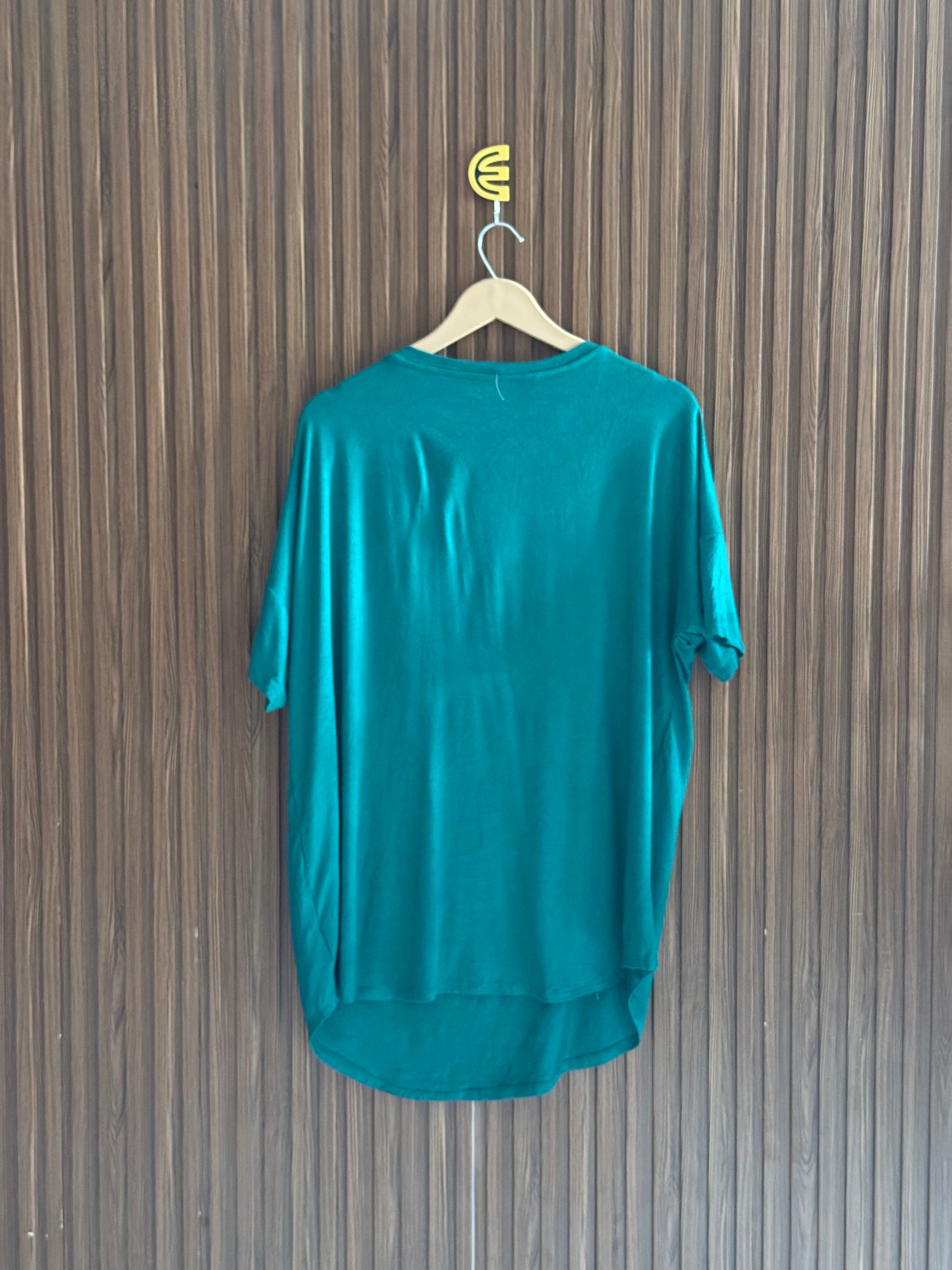 Casual Forest Green Relaxed T-Shirt